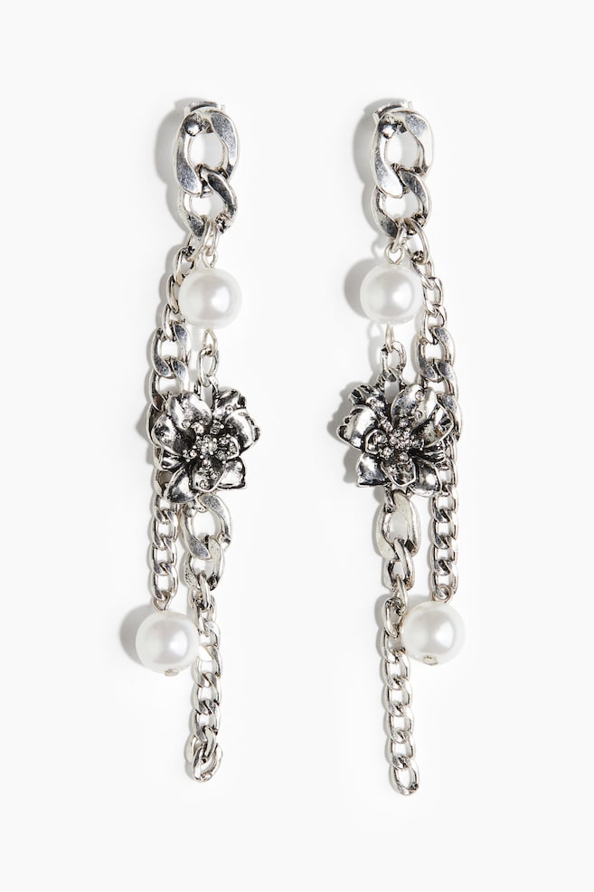 Chain Earrings - Silver-colored - 1