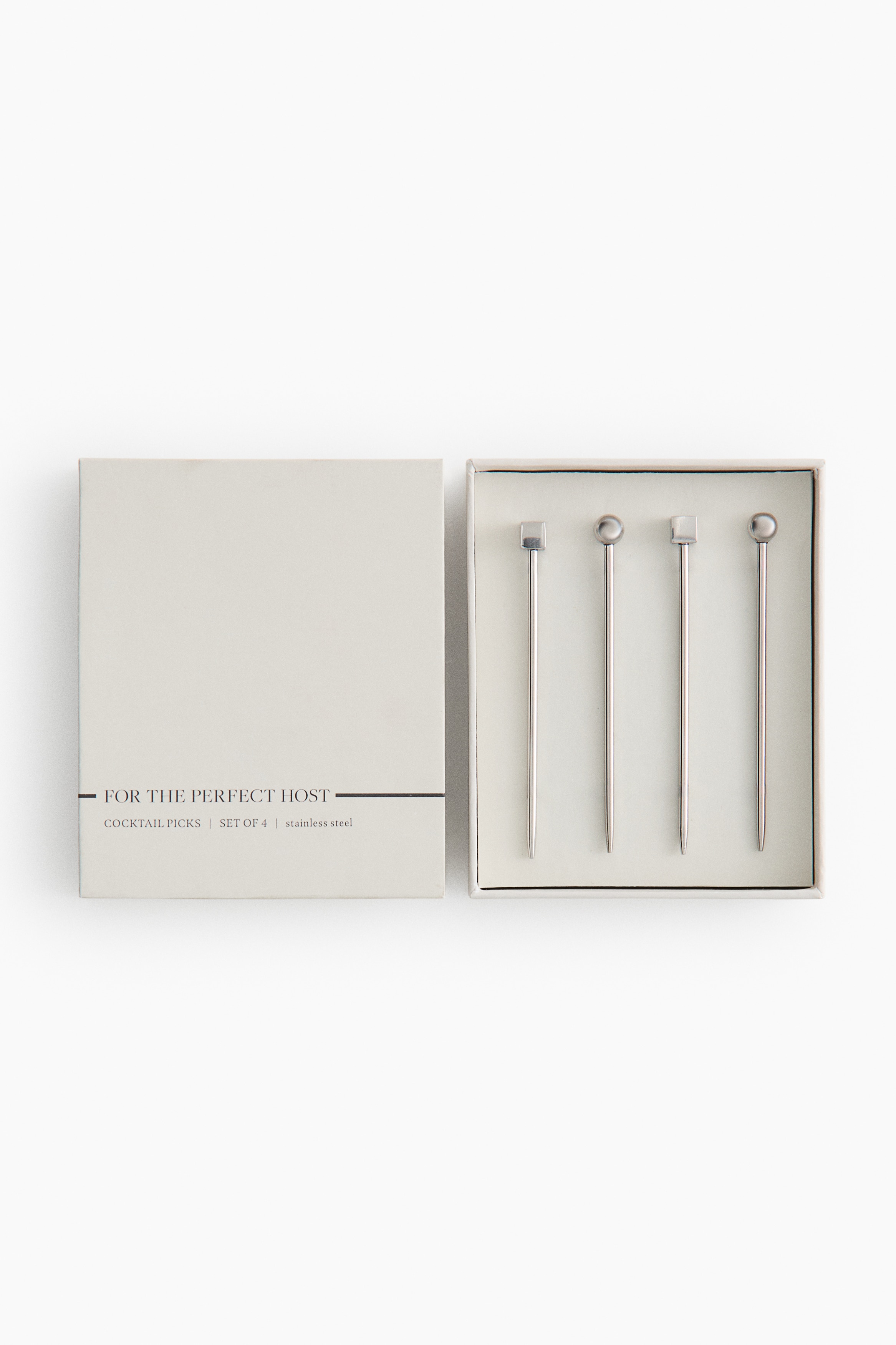4-pack Palillos de cóctel en acero inoxidable - Plateado