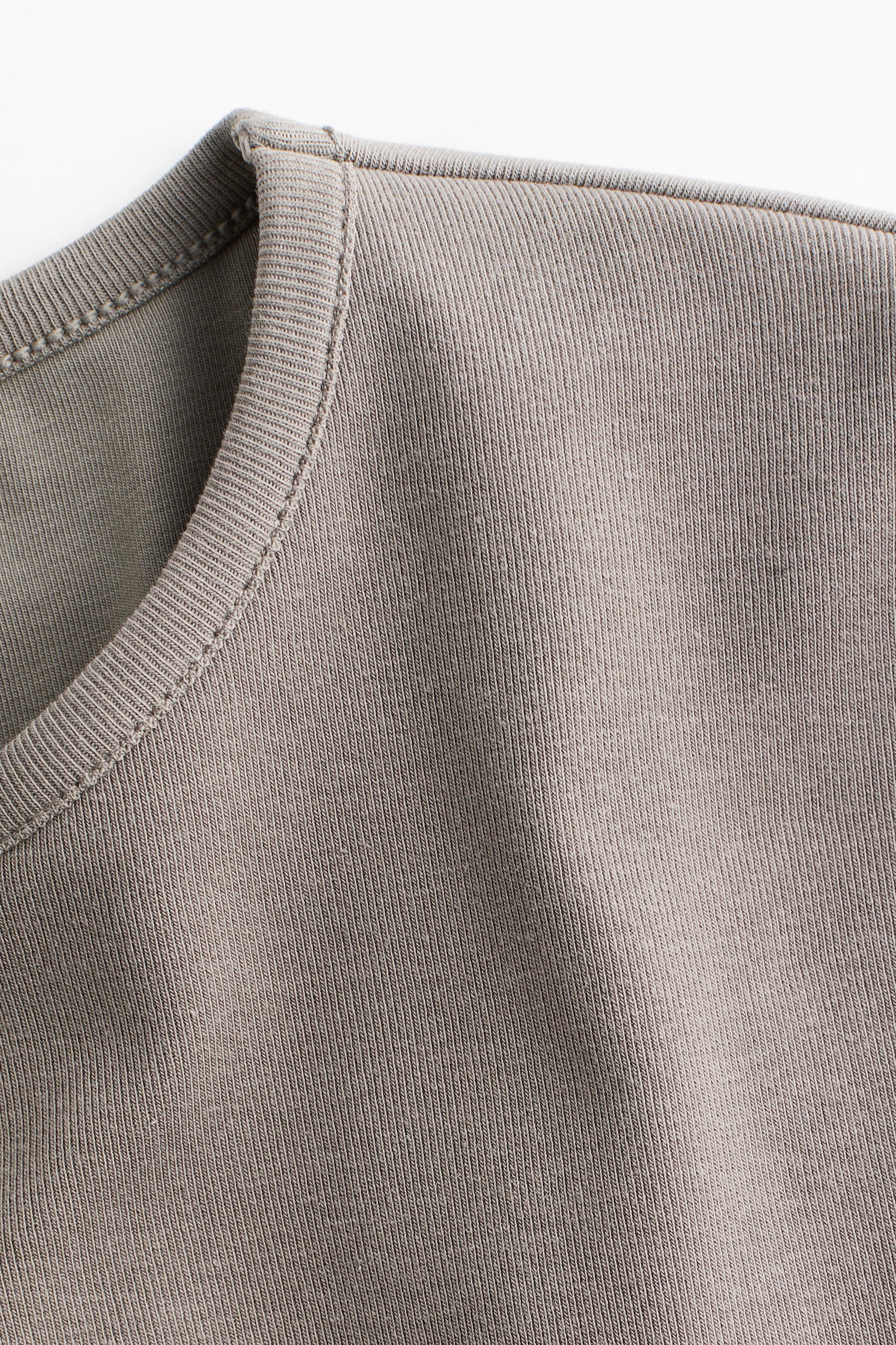 Integral-bra cotton T-shirt - Taupe/Black/White - 2