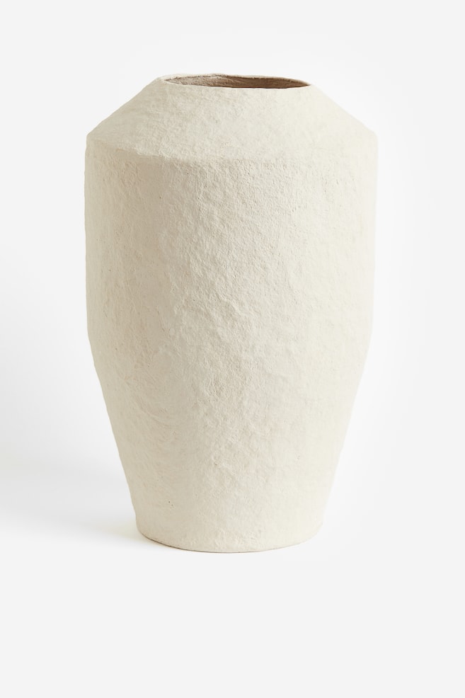 Large papier-maché vase - Light beige - 1