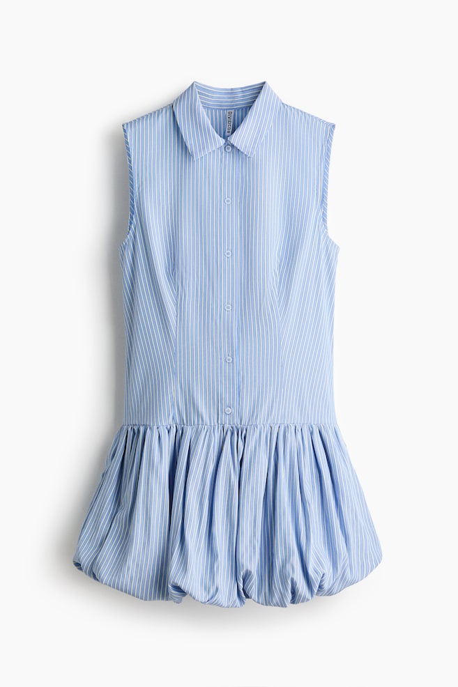 Bubble-hem shirt dress - Light blue/Striped/Navy blue - 1