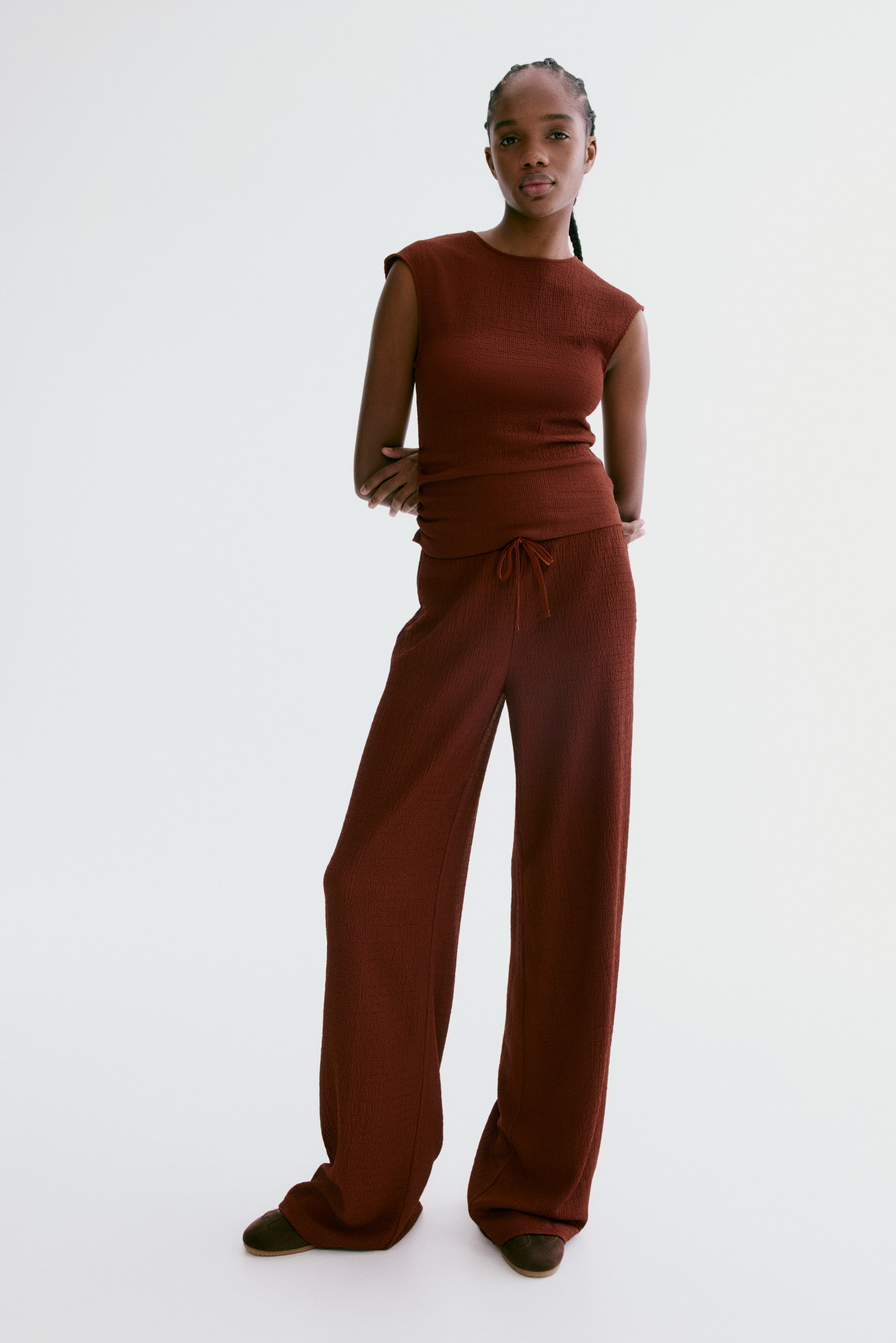 Женские брюки H&M Textured Jersey Pants — фото 3