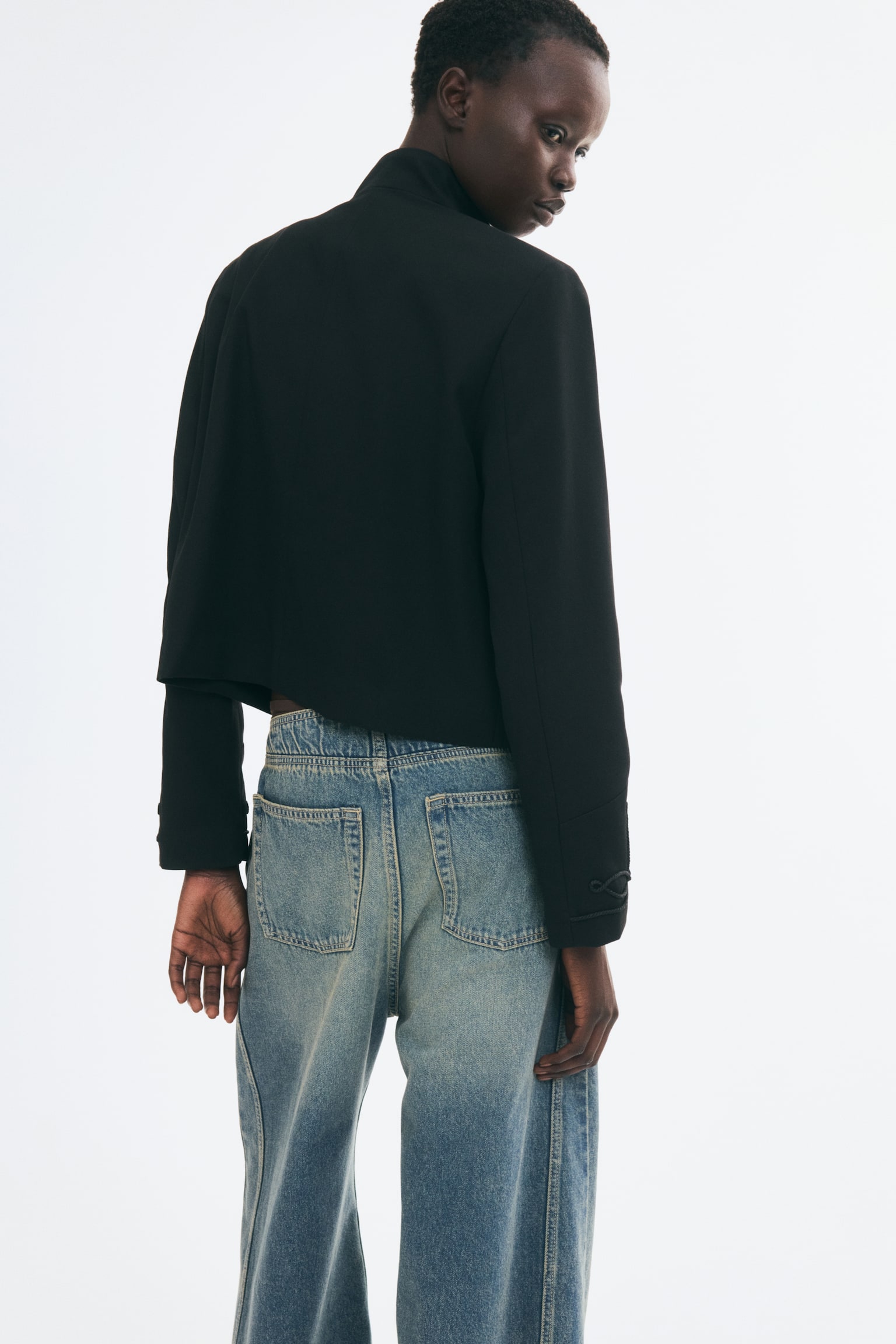 Женская куртка H&M Short Rope-Detail, цвет: Чёрный — фото 6