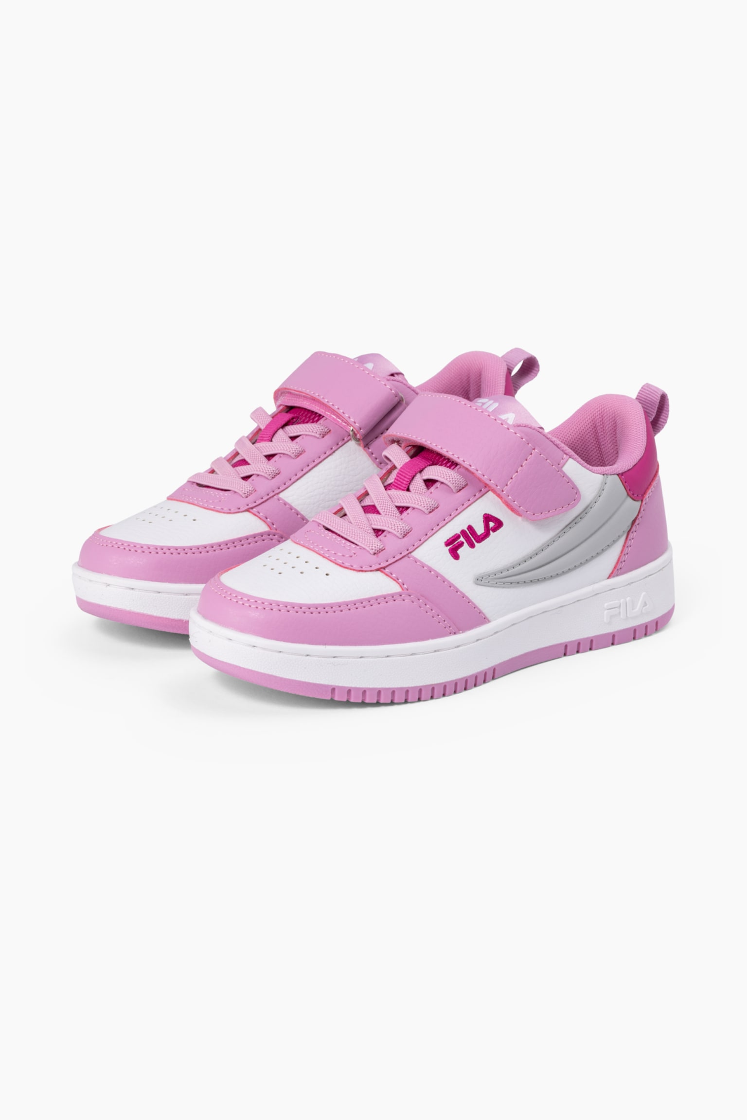 Fila Rega Nf Velcro Kids Basketball  Low - White-moonlite Mauve/White-black-fila Red/White-black - 5