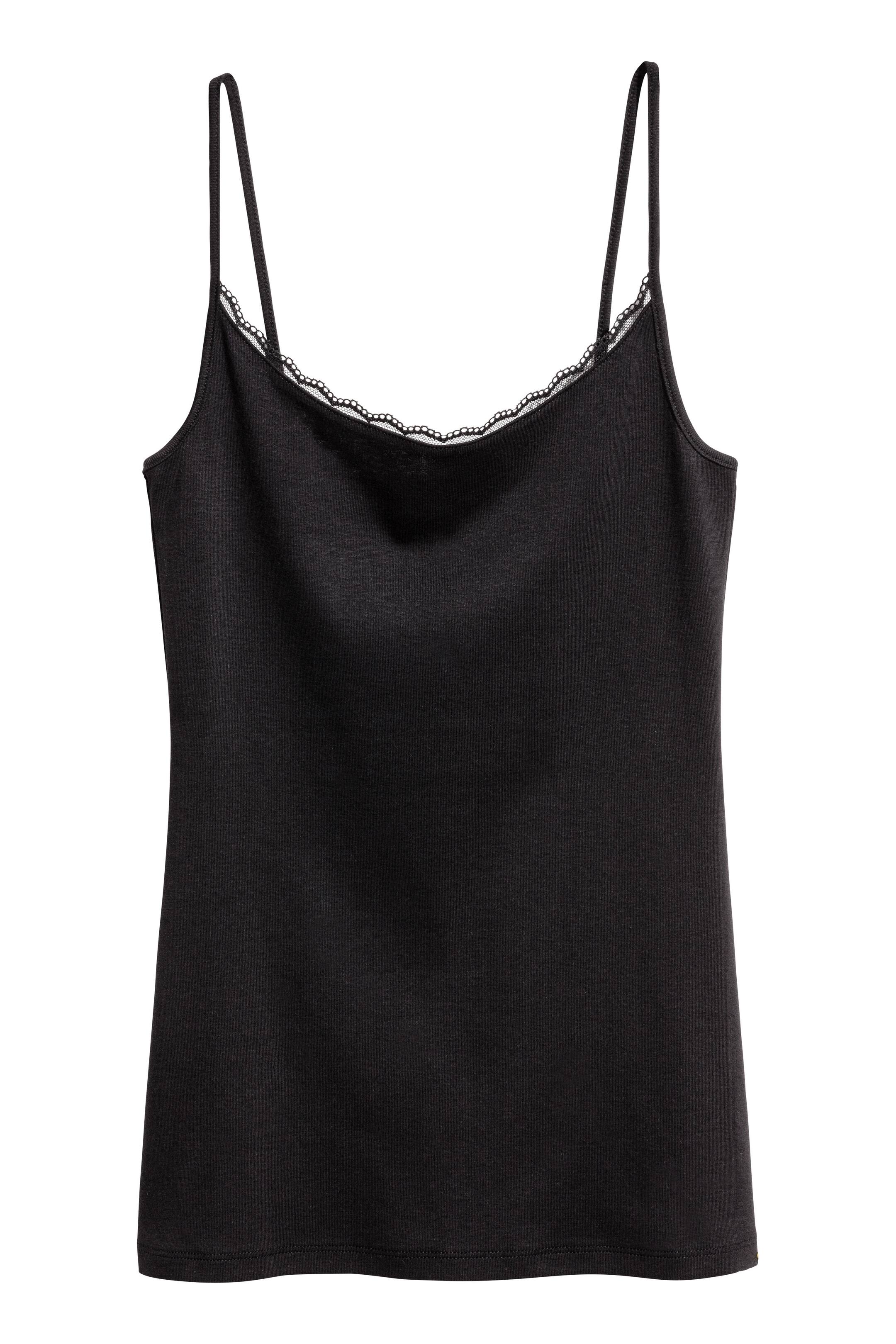 View larger image: Strappy jersey top - Black - Ladies | H&M GB 1