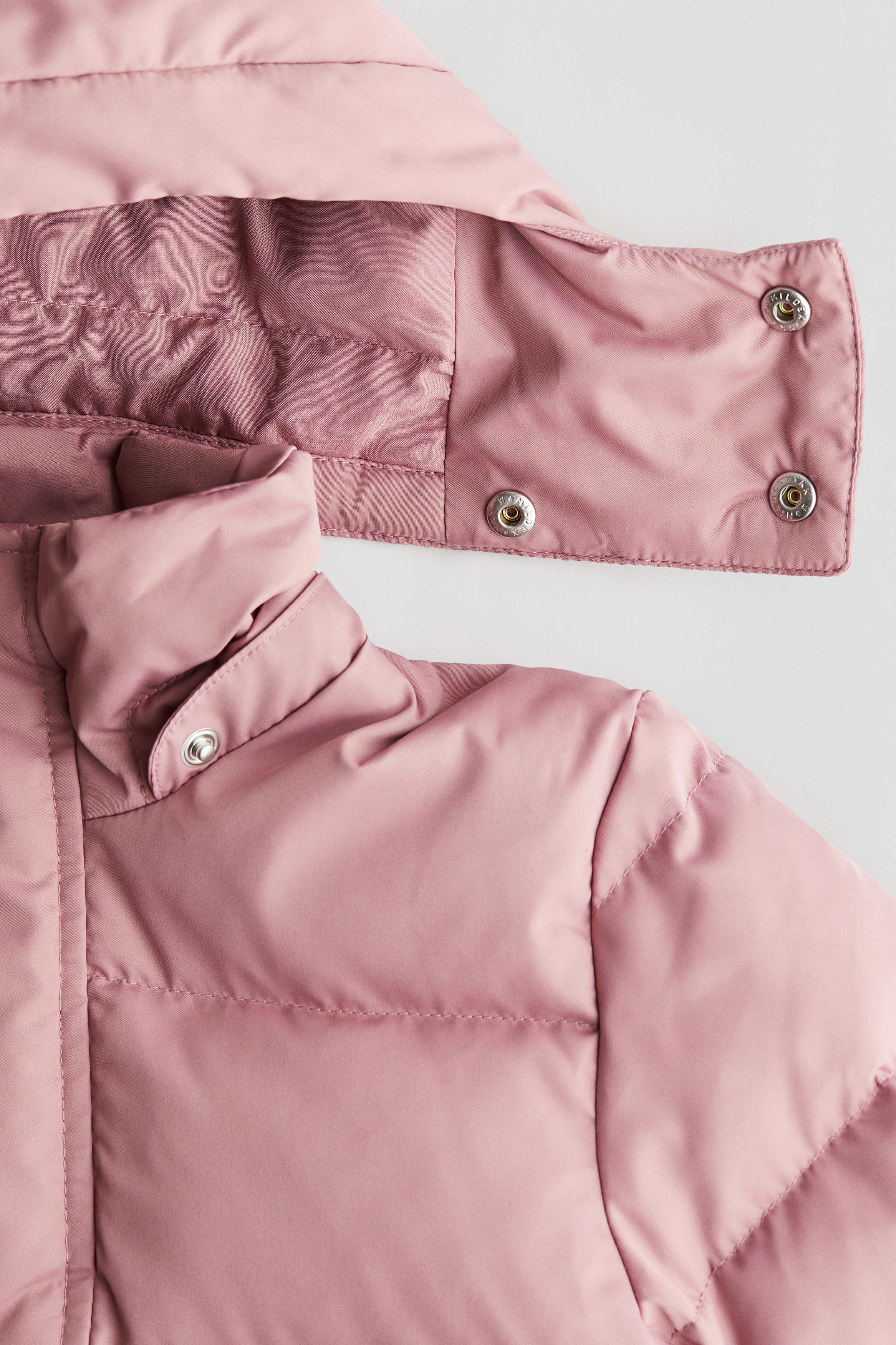 Hooded down puffer jacket - Dusty pink - Kids | H&M