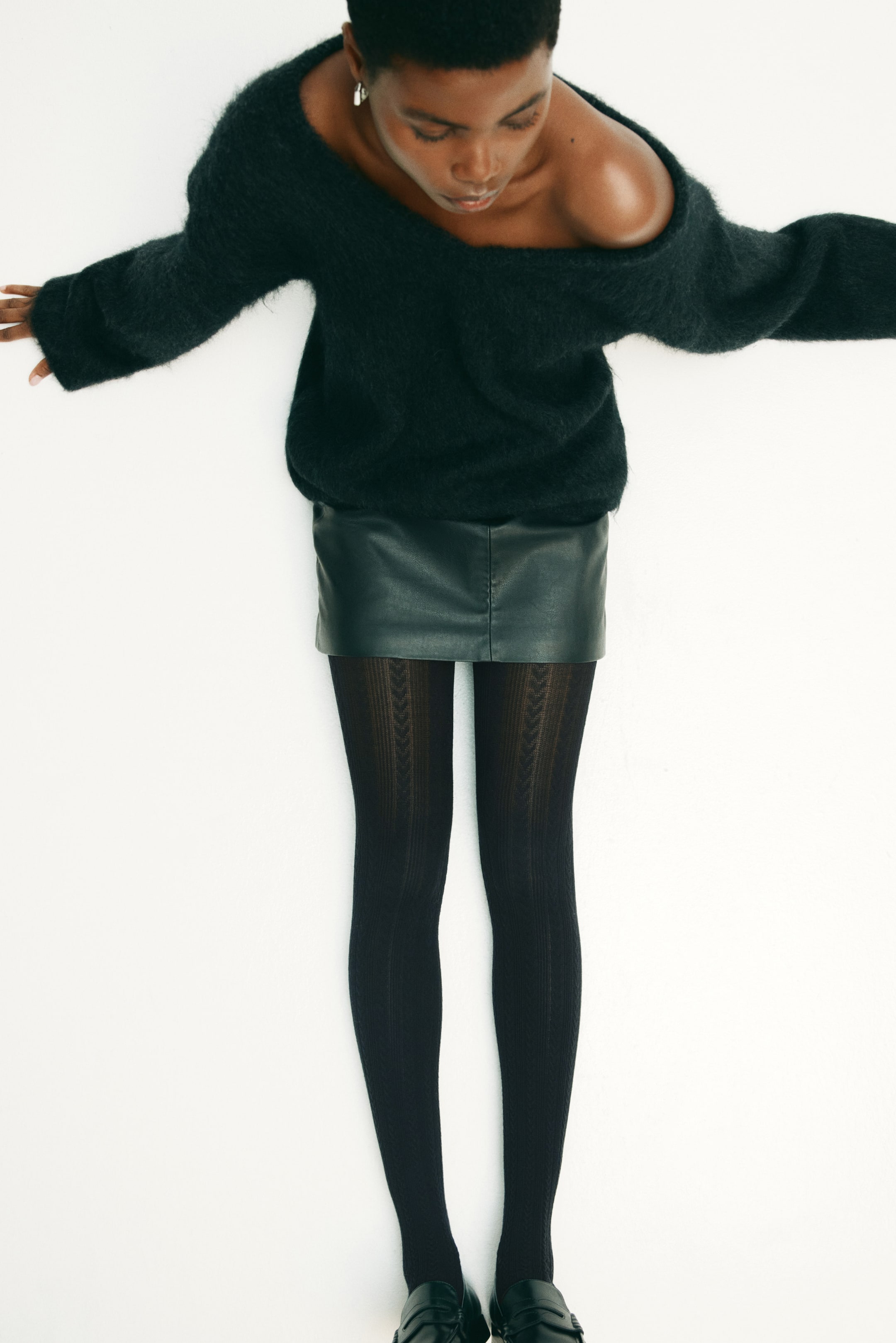 View larger image: Cable-knit tights - Black - Ladies | H&M GB 1