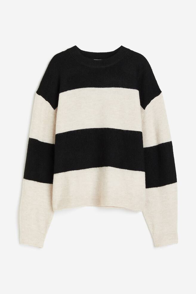 Knitted jumper - Light beige/Black striped/Black/Cream/Dark grey marl/dc/dc - 2
