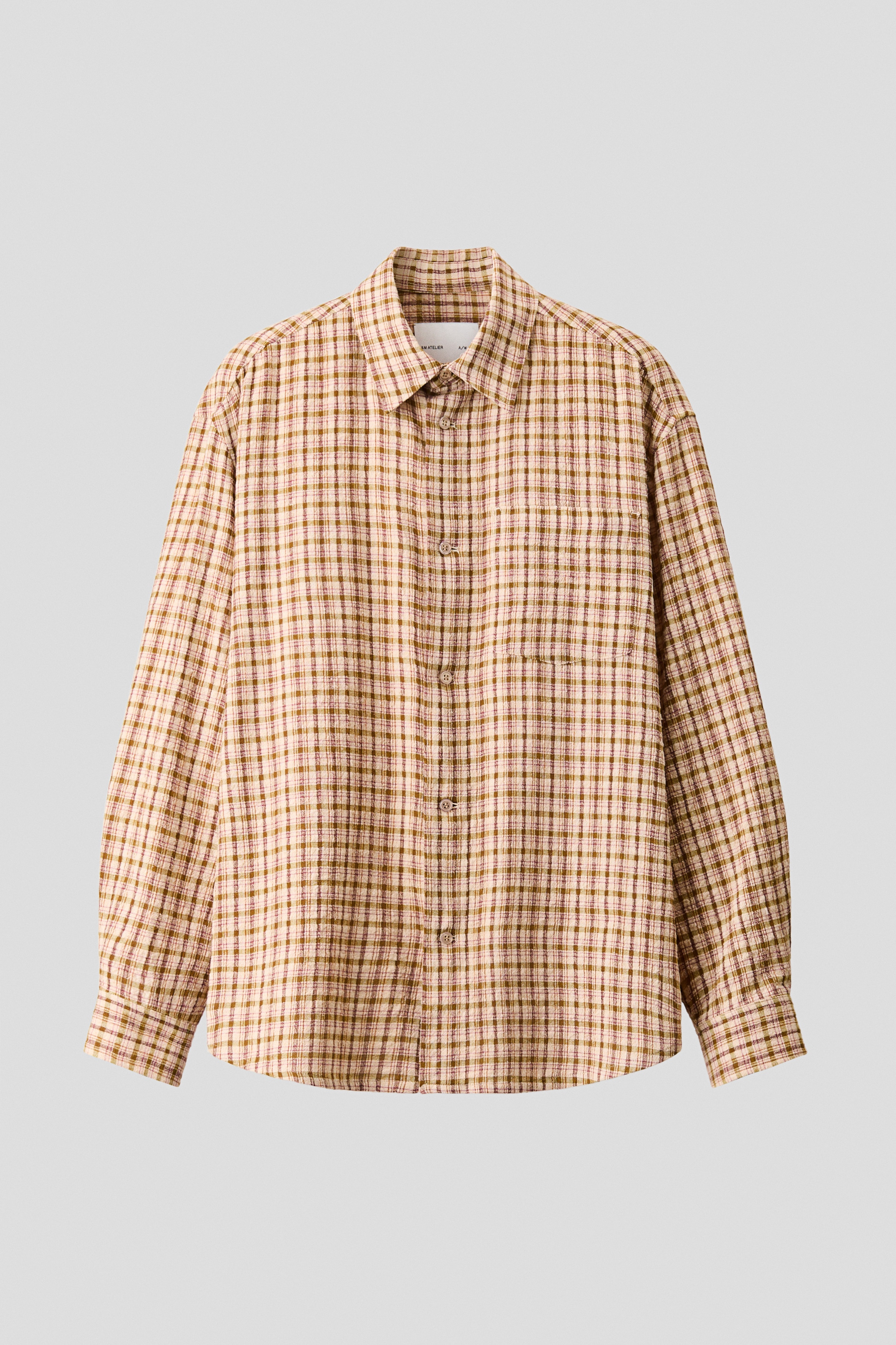 Košeľa zo štruktúrovanej tkaniny Relaxed Fit - Béžová/károvaná