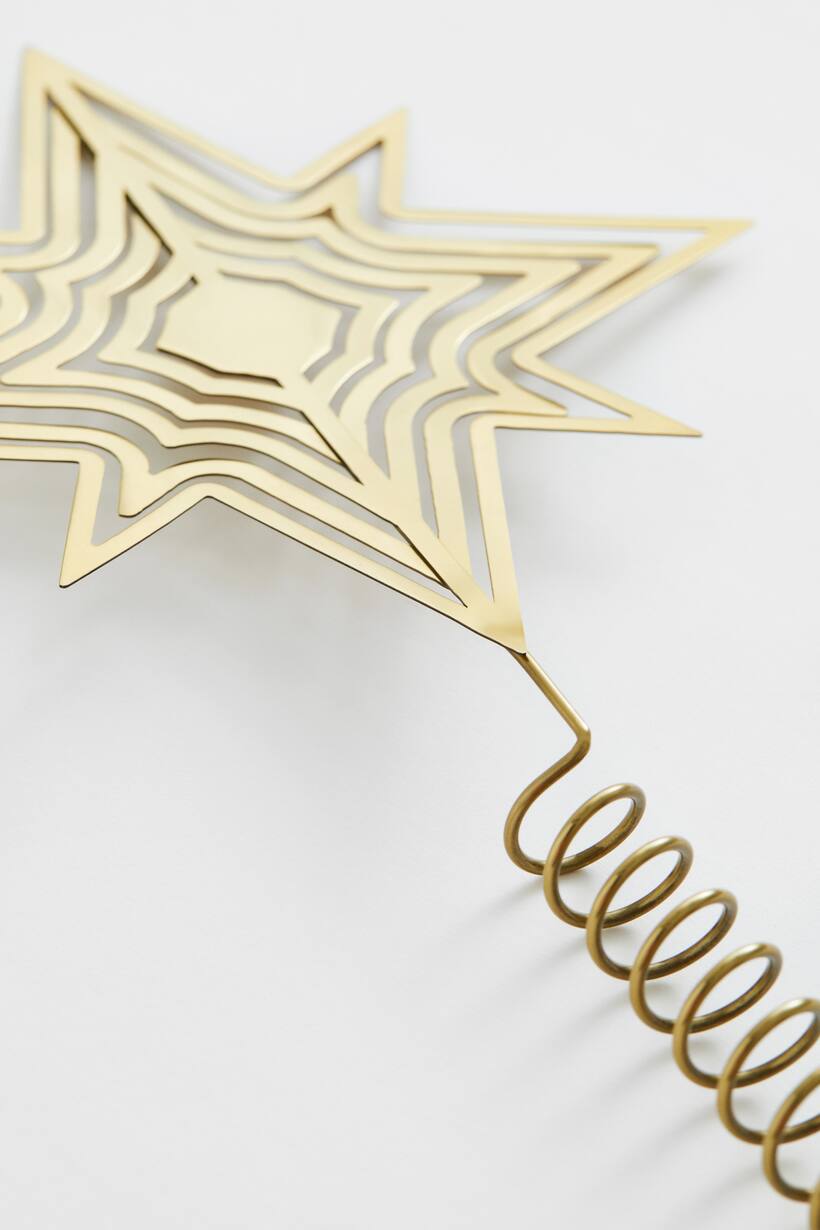 Étoile De Noël Dorée Pour Sapin – Pointe De Sapin Brillante, Fixation Facile, Réutilisable Chaque Année