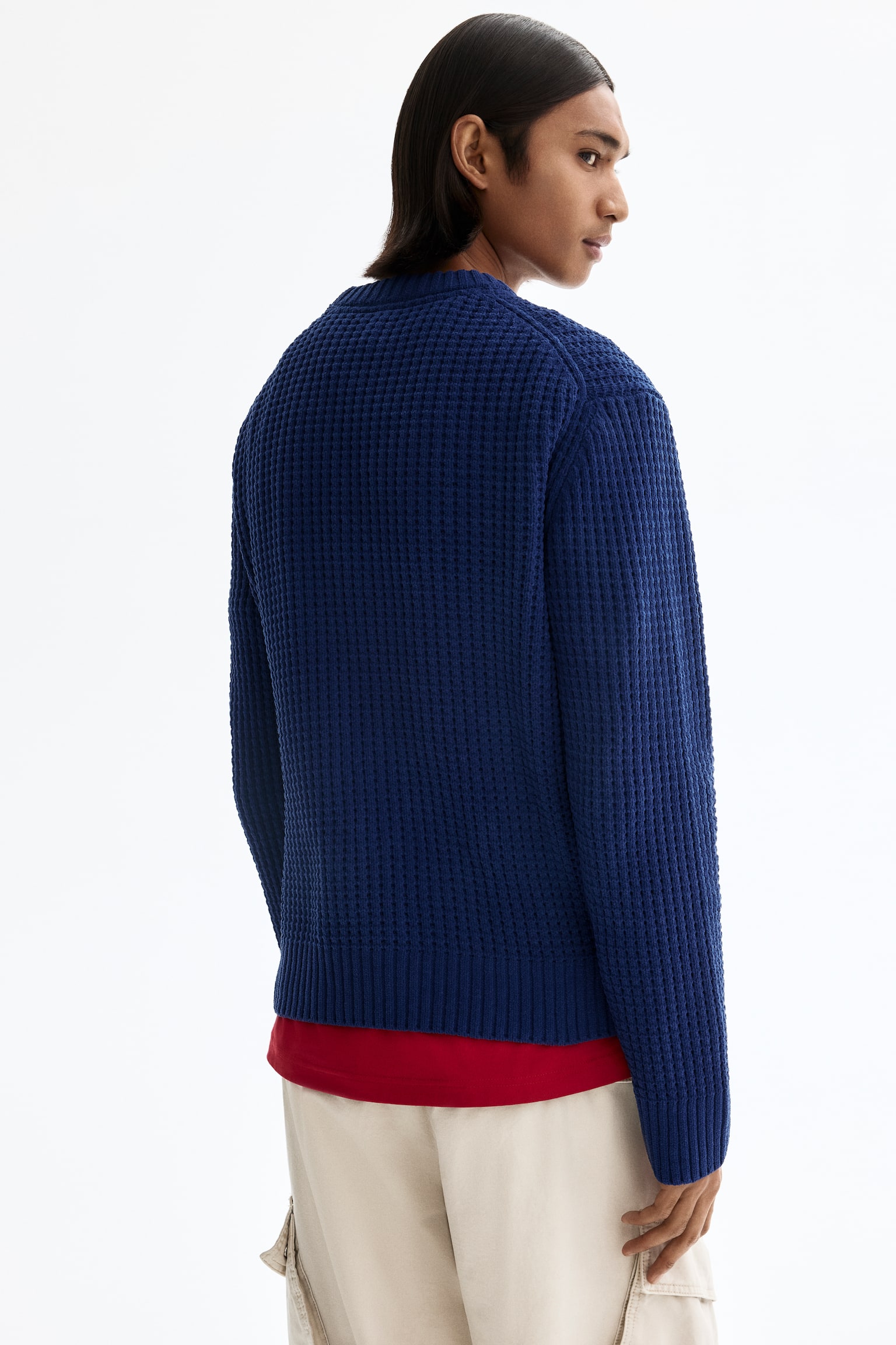 Regular Fit Jumper - Dark blue/Cream/Khaki green - 6