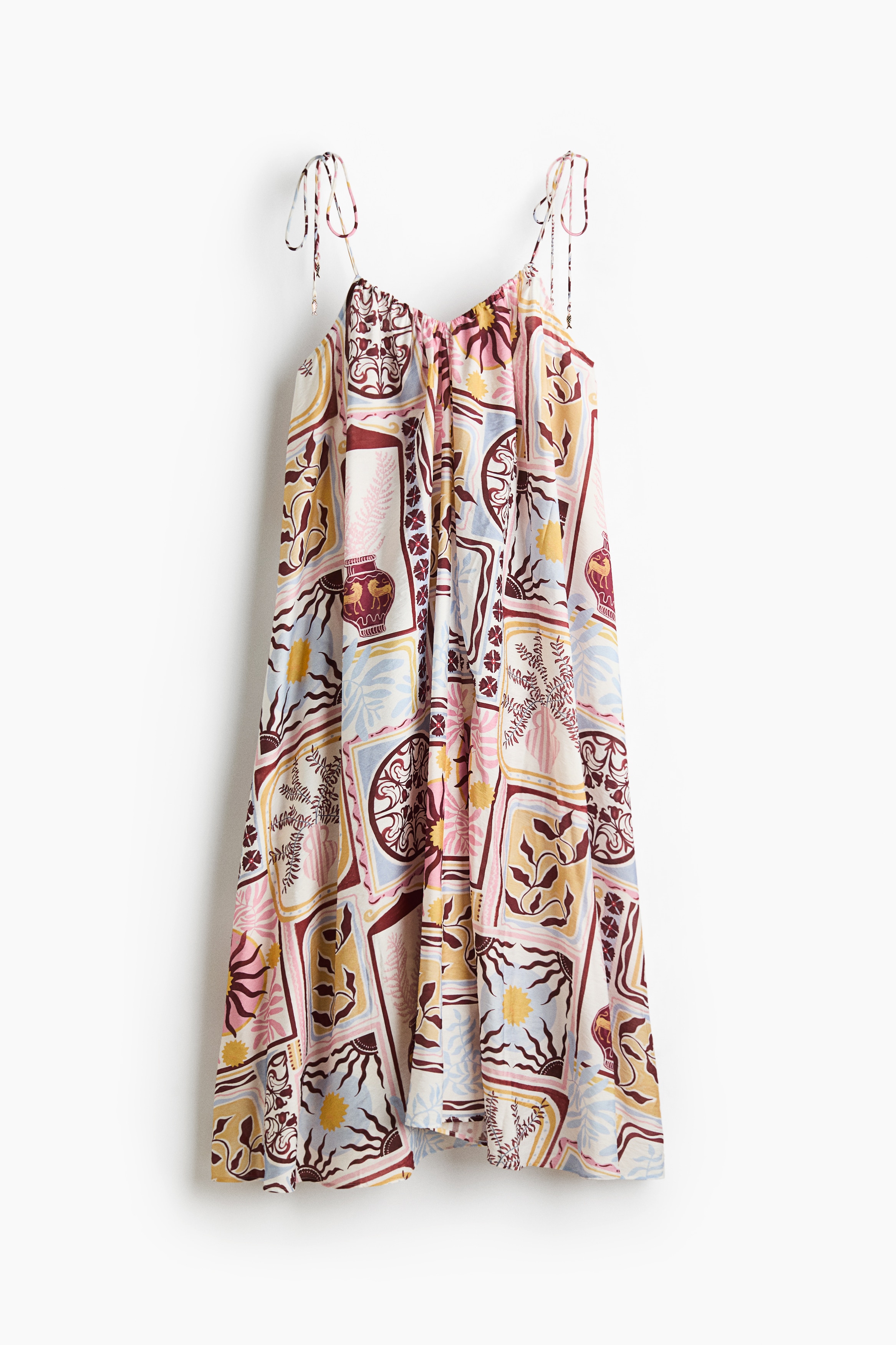 Voluminous maxi dress - Cream/Patterned/Yellow/Striped