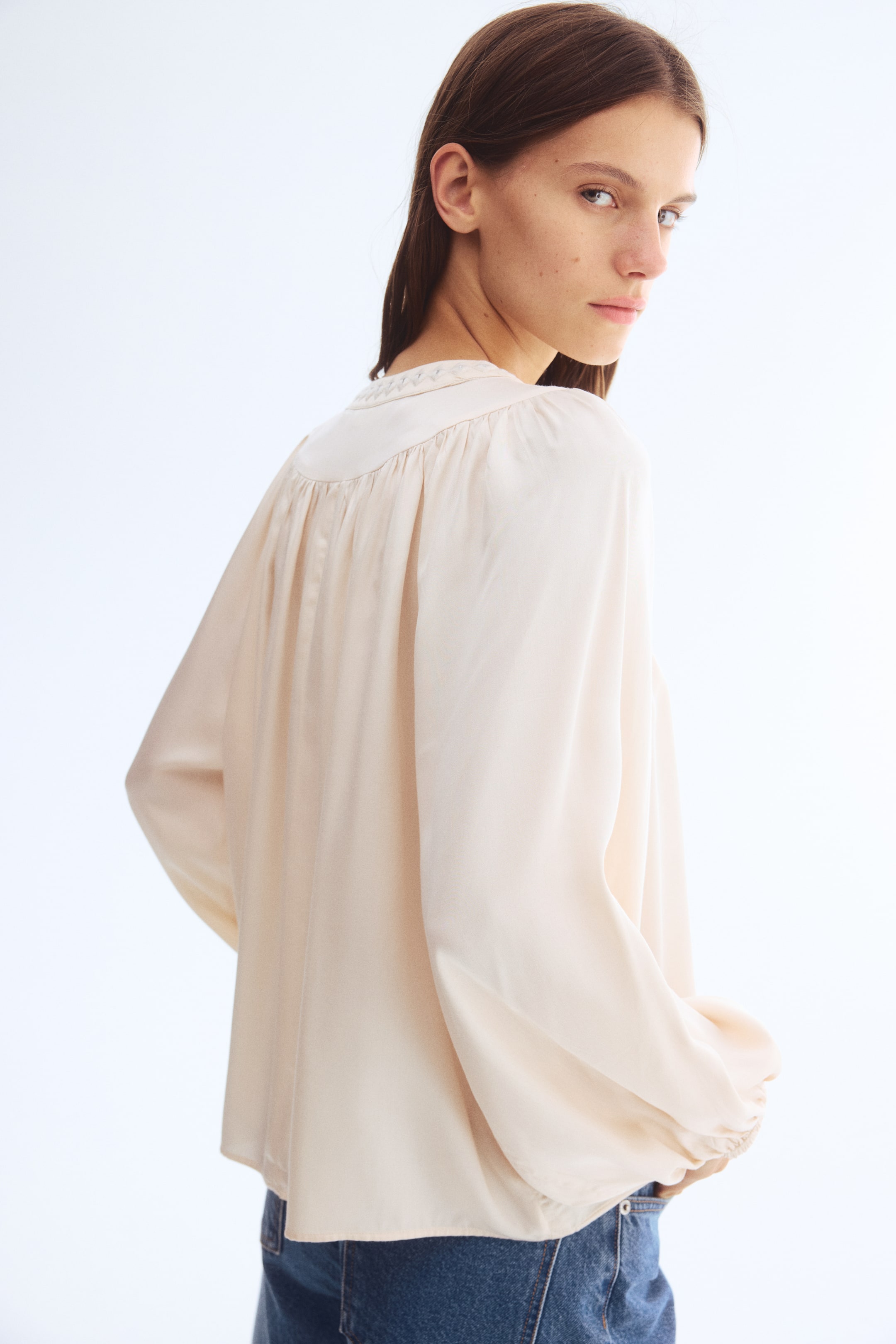 Xem ảnh lớn hơn: Áo kiểu vải modal - Màu hồng phấn | H&M VN 2