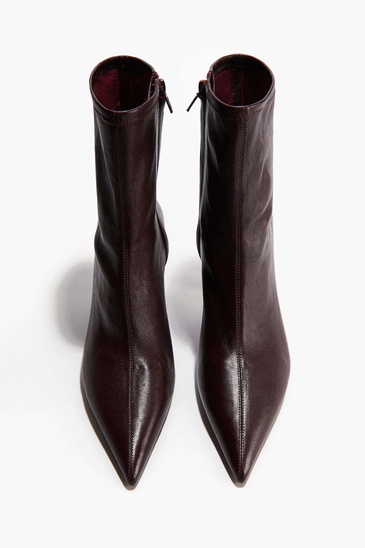 Leather sock boots - Burgundy/Black - 5