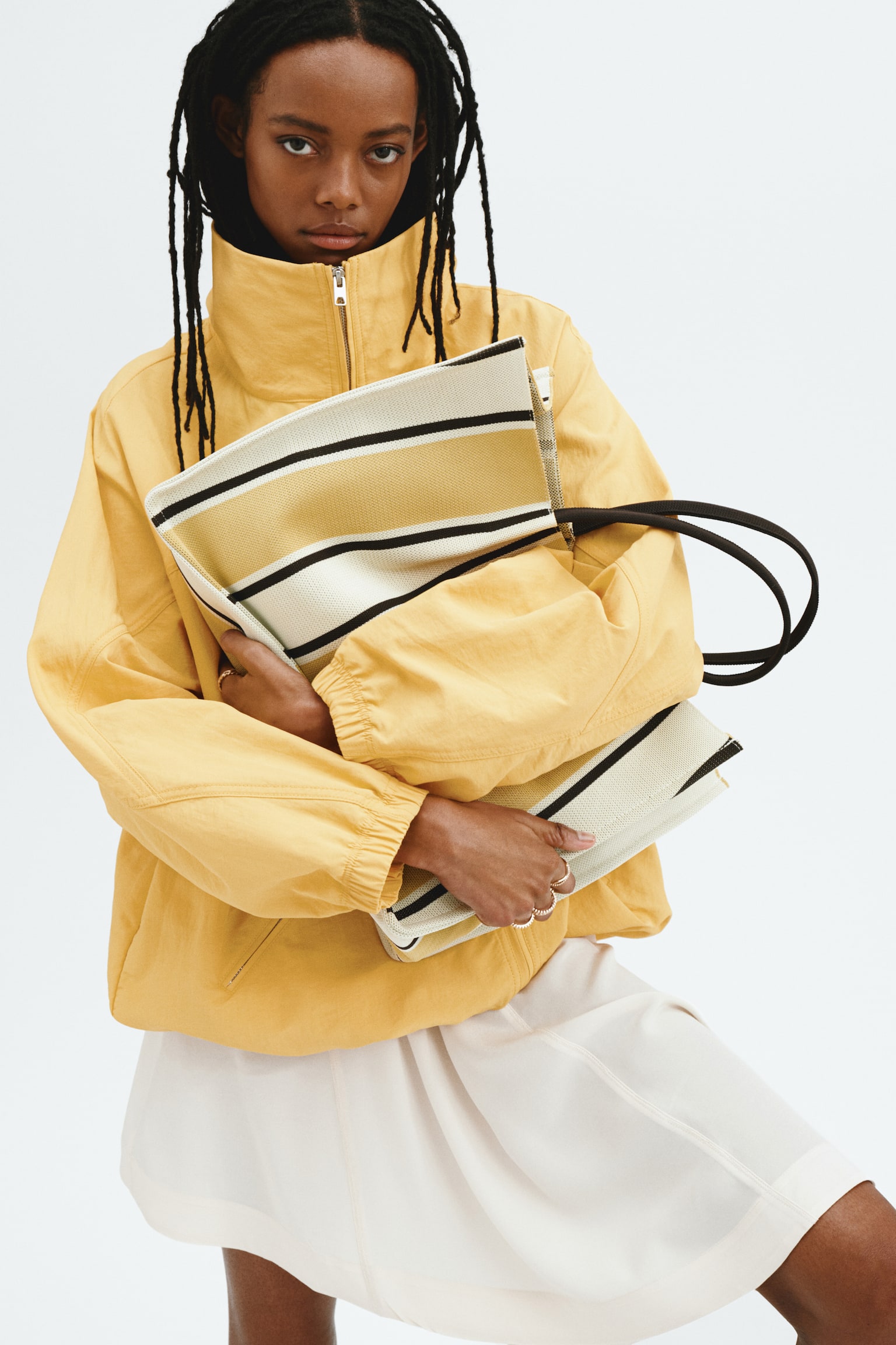 Oversized nylon jacket - Yellow - 3