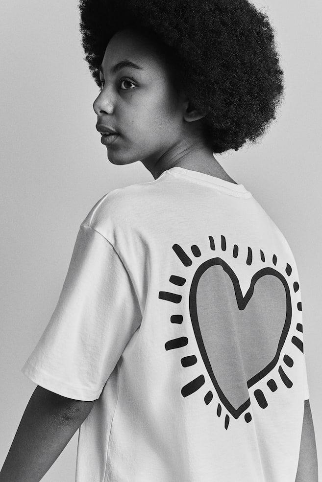 T-shirt oversize imprimé - Blanc/Keith Haring/Noir/Mercredi/Gris foncé/La Petite Sirène/Noir/Lilo & Stitch/dc/dc/dc/dc/dc - 1