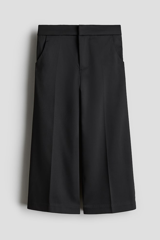 Weite Twillhose - Schwarz/Cremefarben - 1