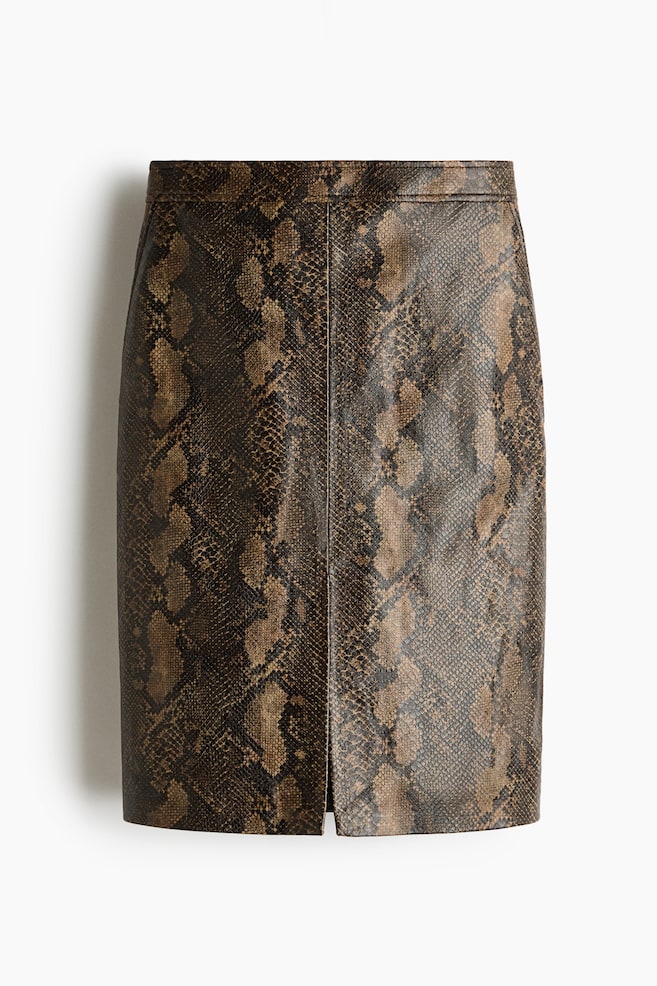 Coated pencil skirt - Mole/Snakeskin pattern - 1