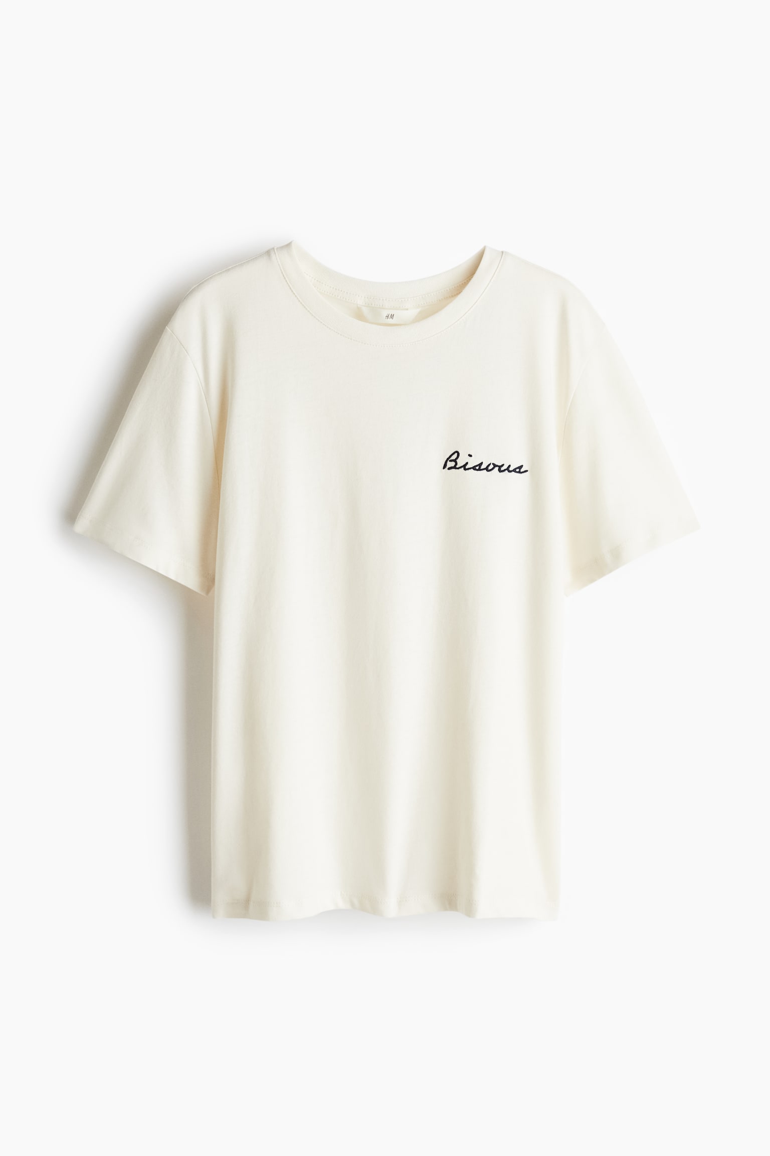 T-shirt med tryck - Crèmevit/Bisous/Vit/Icône moderne/Ljusbeige/Marinblårandig/Ljus khakigrön/Randig - 2