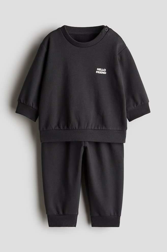 2-piece Sweatsuit - Dark gray/Hello Friend/Gray/elephants/Pink - 1