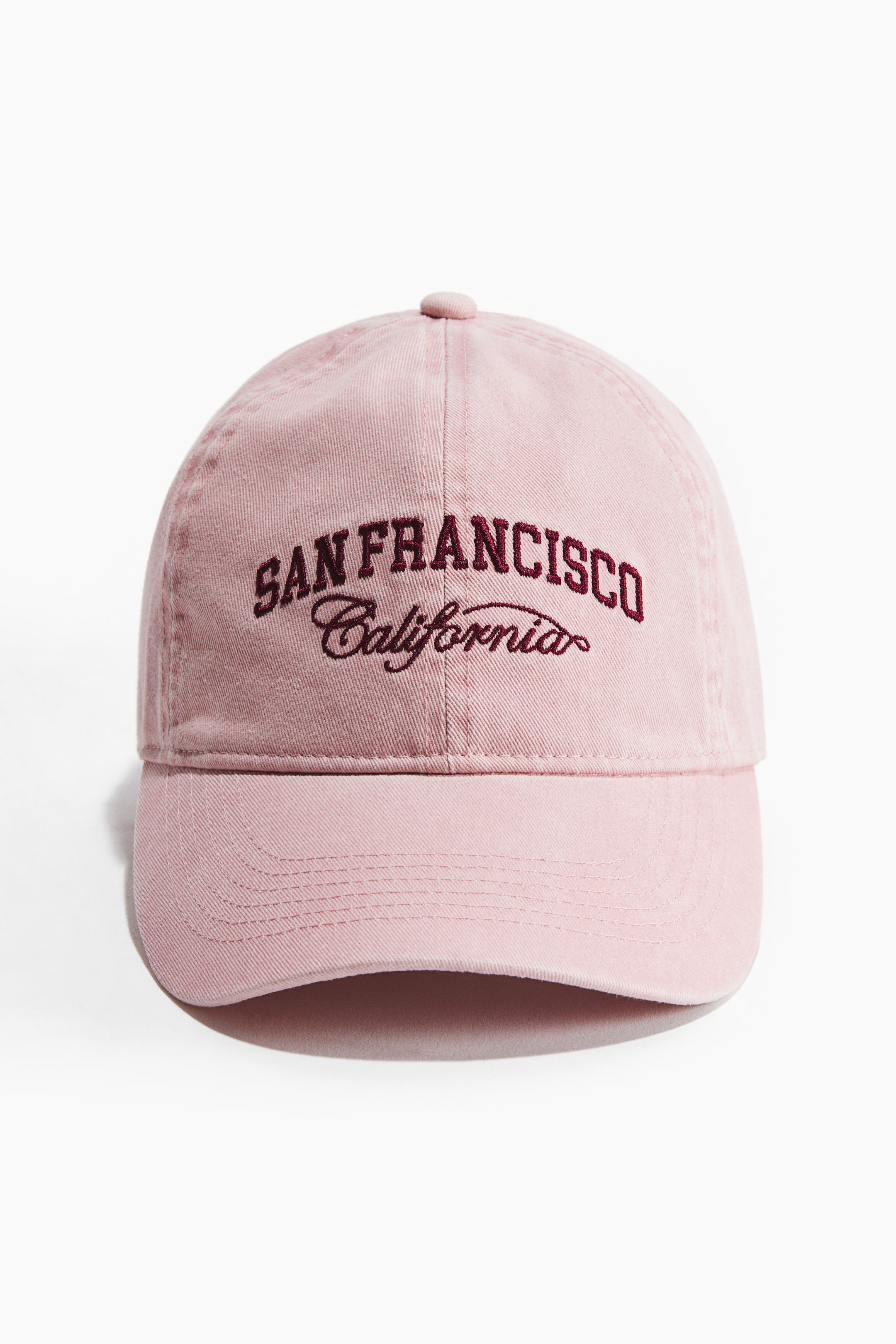 Ampliar la imagen: Gorra en sarga con bordado - Rosa tenue/San Francisco - Ladies | H&M MX 1