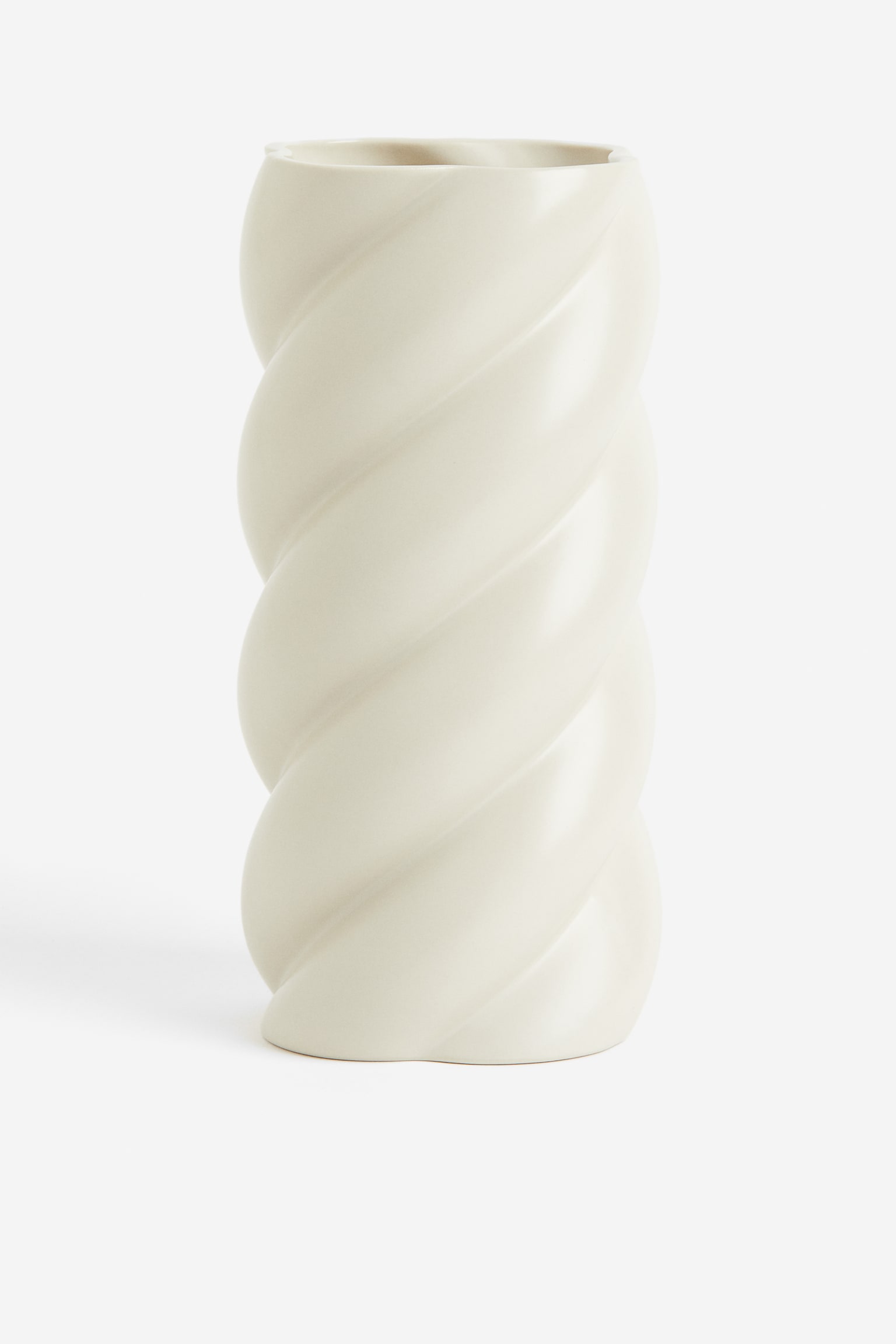 Tall stoneware vase - Natural white - 1