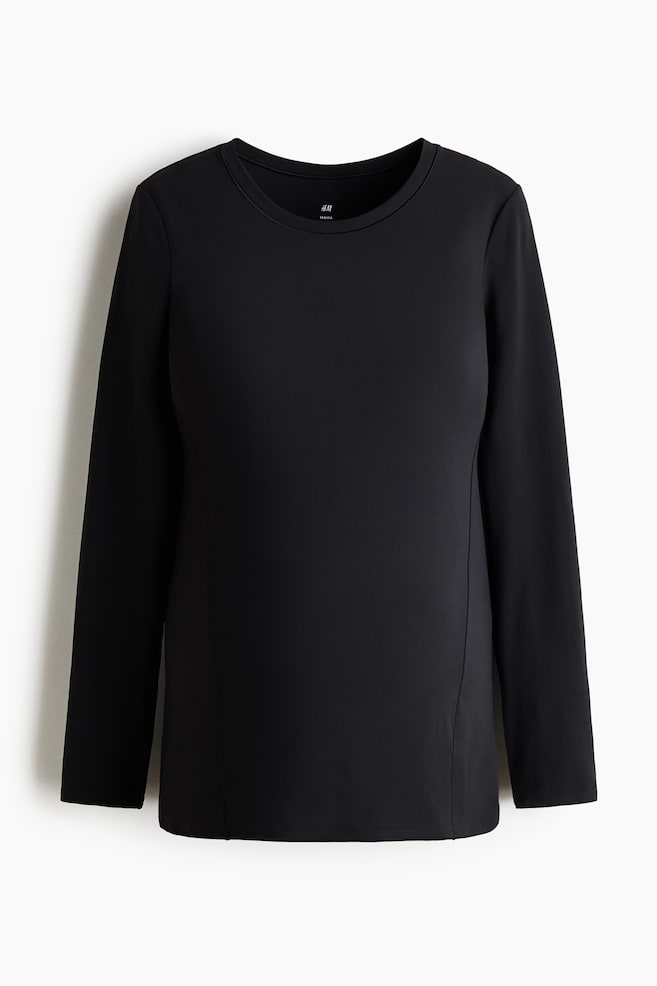 MAMA Sporttop met lange mouwen - Zwart - 1
