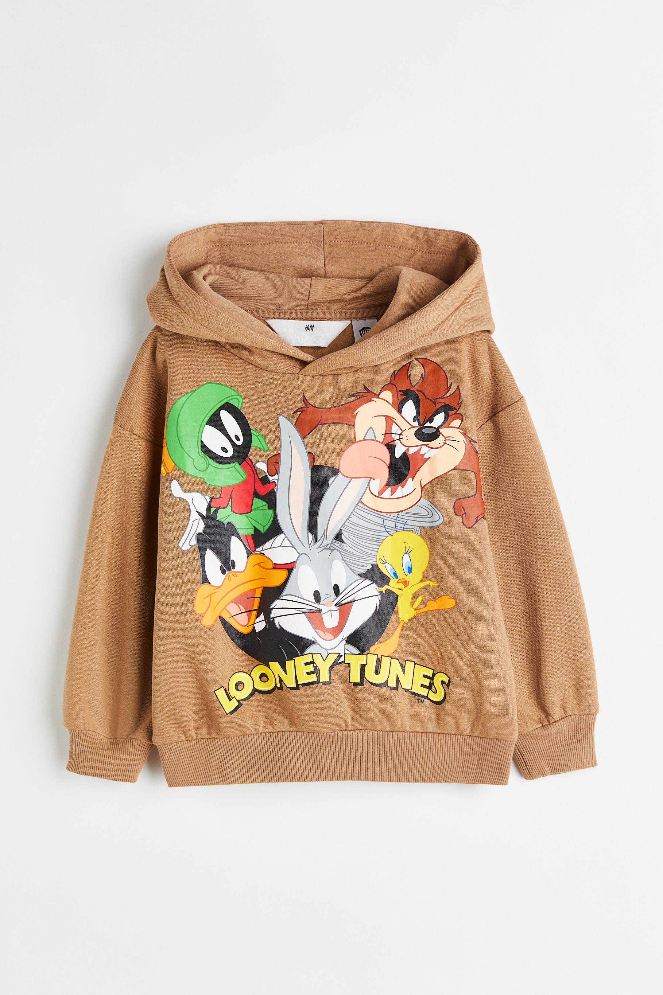 View larger image: Printed hoodie - Dark beige/Looney Tunes - Kids | H&M 1