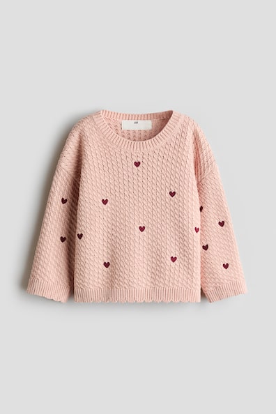Embroidery-detail cotton jumper