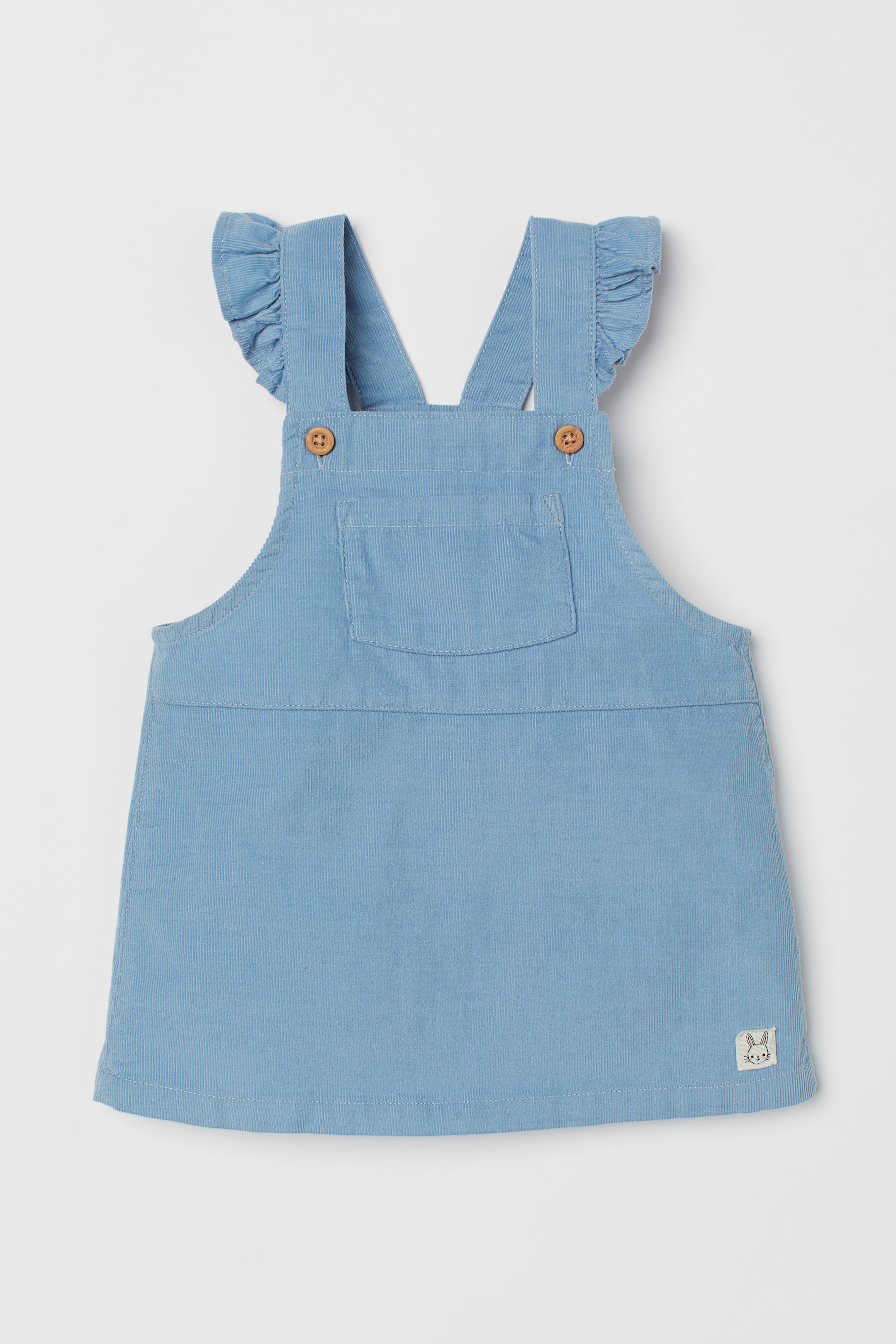 View larger image: Flounce-trimmed dungaree dress - Light blue - Kids | H&M IE 1