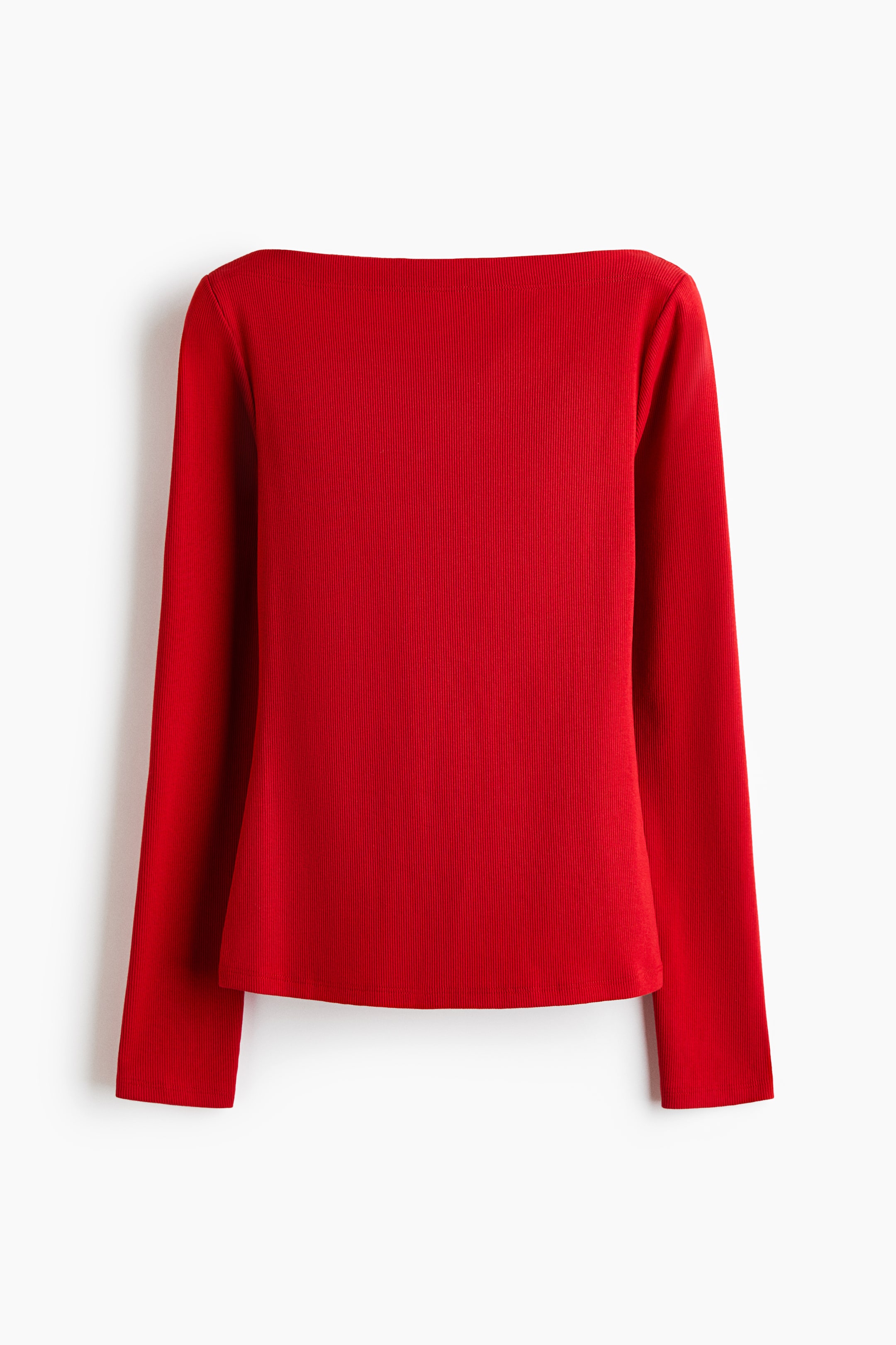 Ribbed Boat-Neck Top