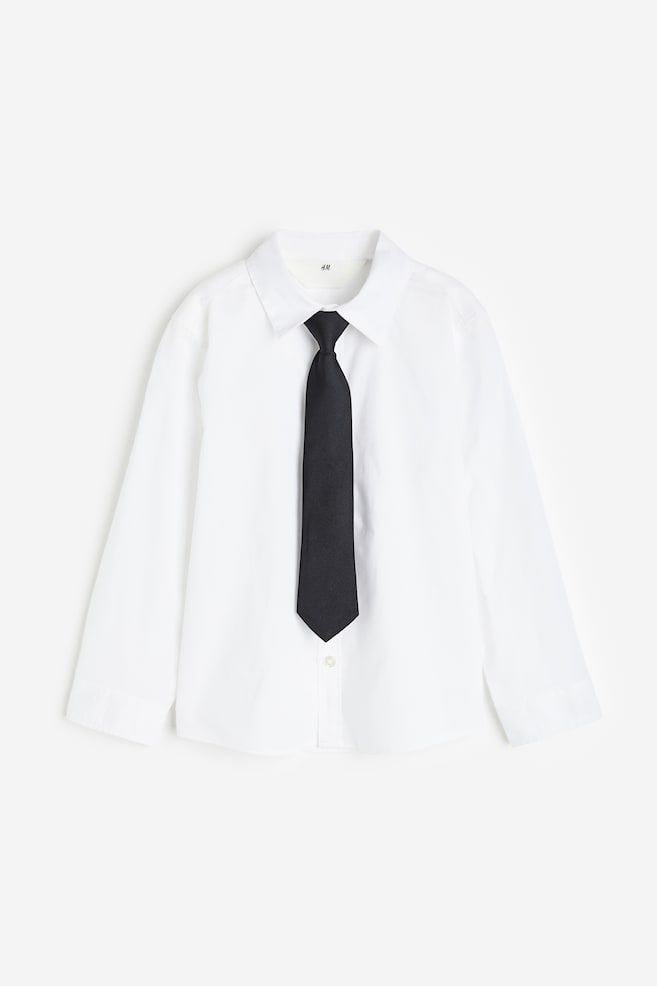 Shirt and tie - White - 1