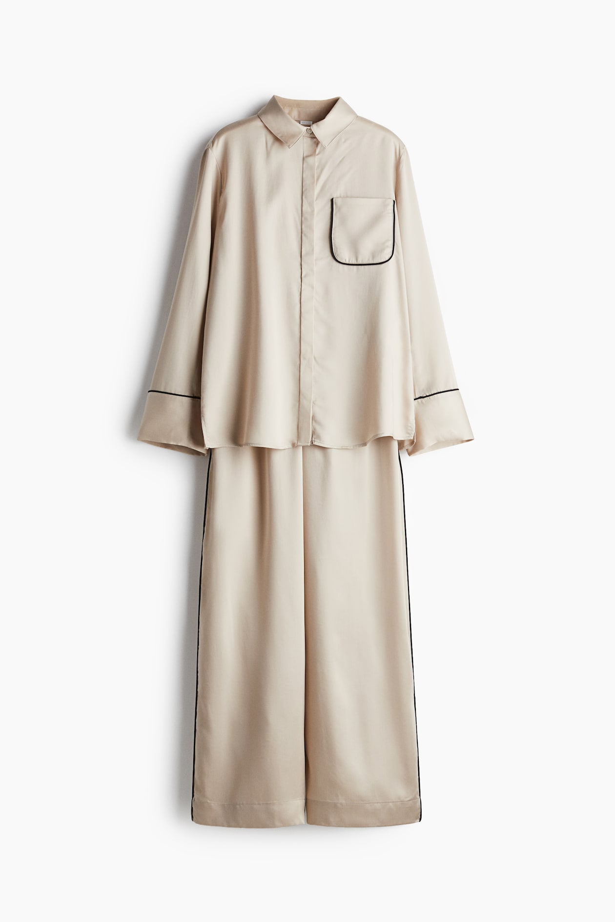 Pyjama en satin - Beige - Home All | H&M FR