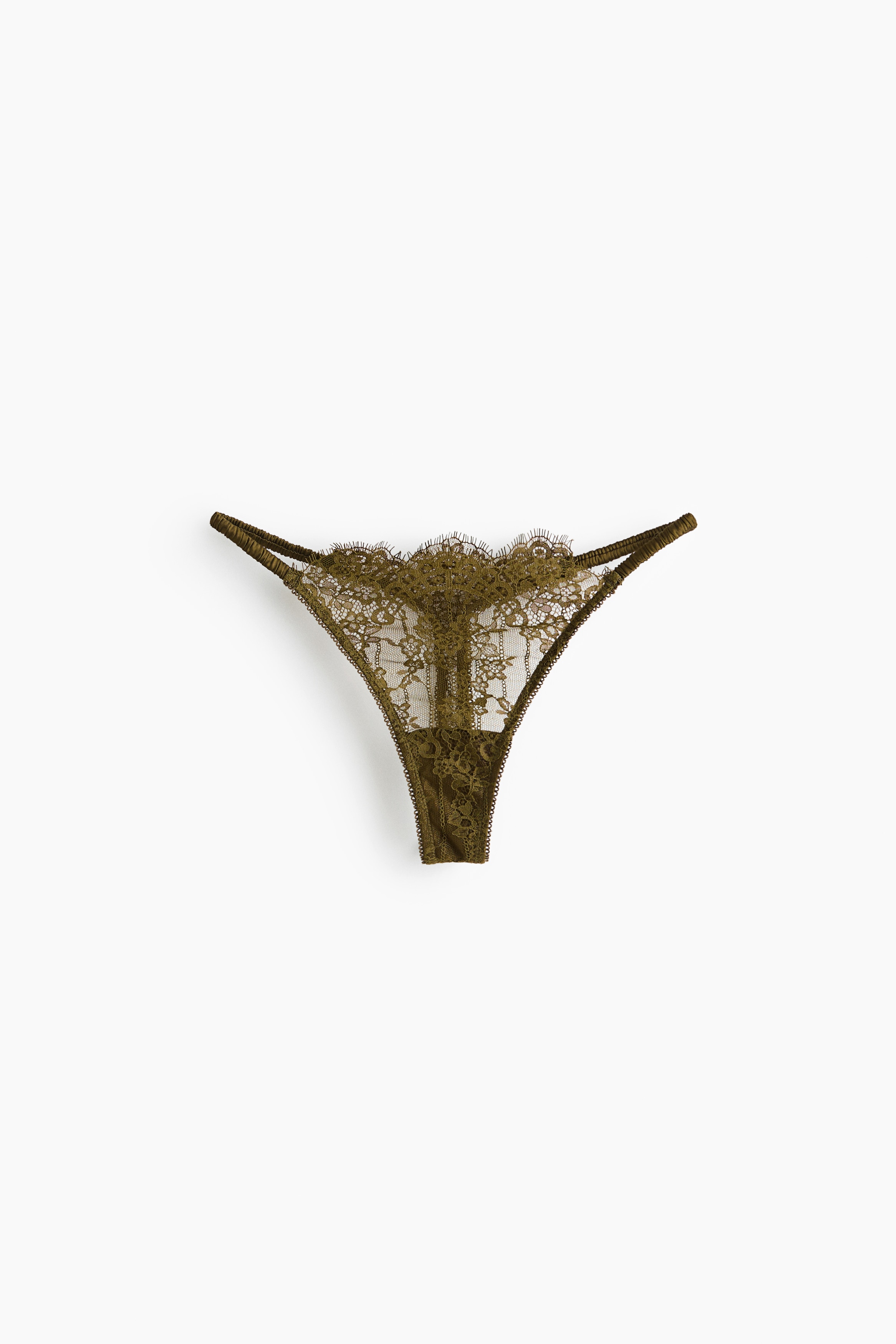 Set van 2 kanten slips - Tanga Thong - Kakigroen/Roomwit