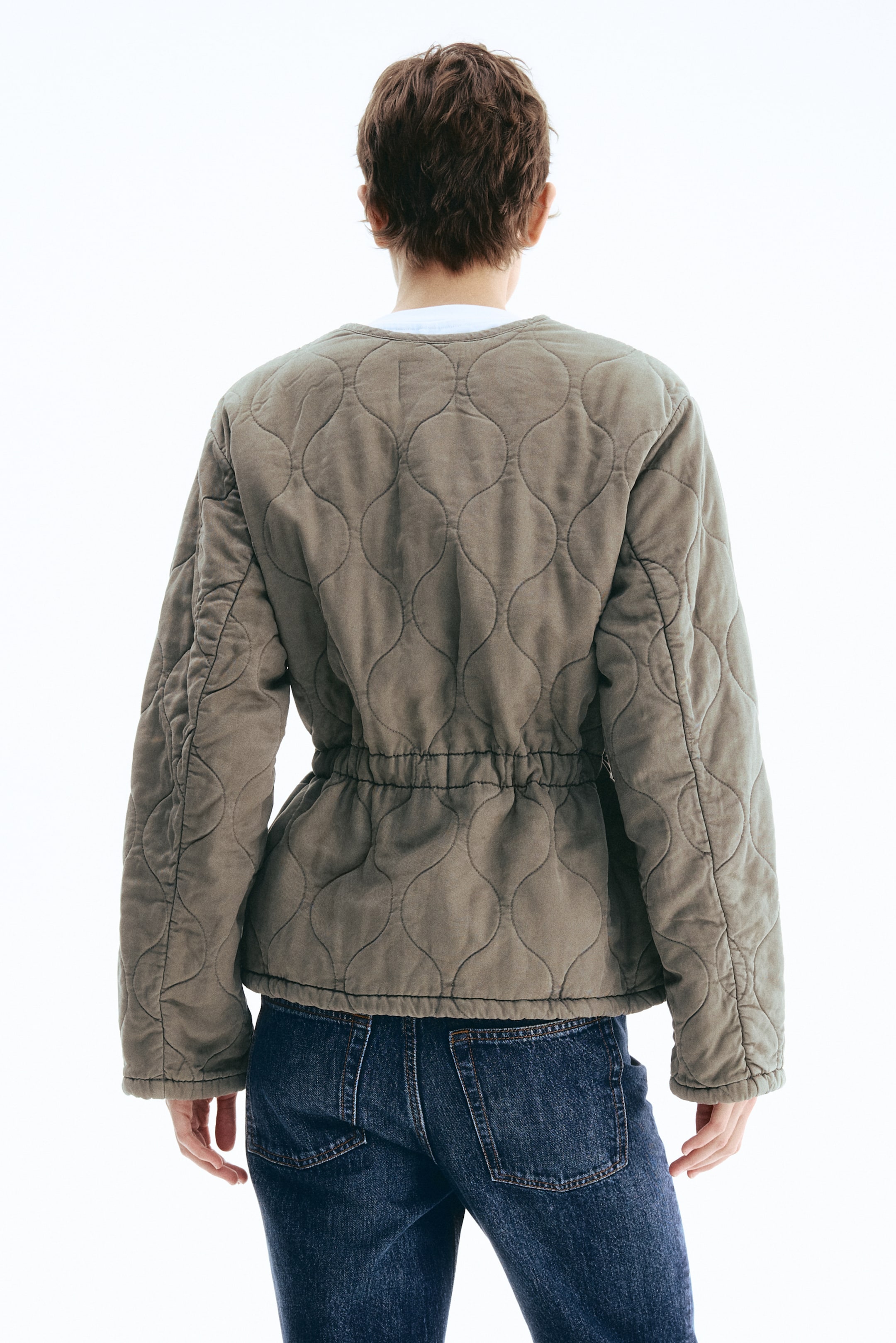 Женские куртки H&M Quilted Twill Jacket — фото 8