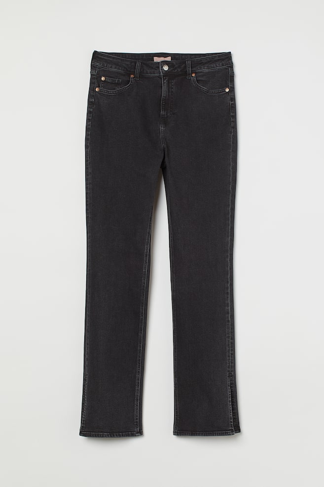 H&M+ Slim High Split Jeans - Dark denim grey/Black - 1