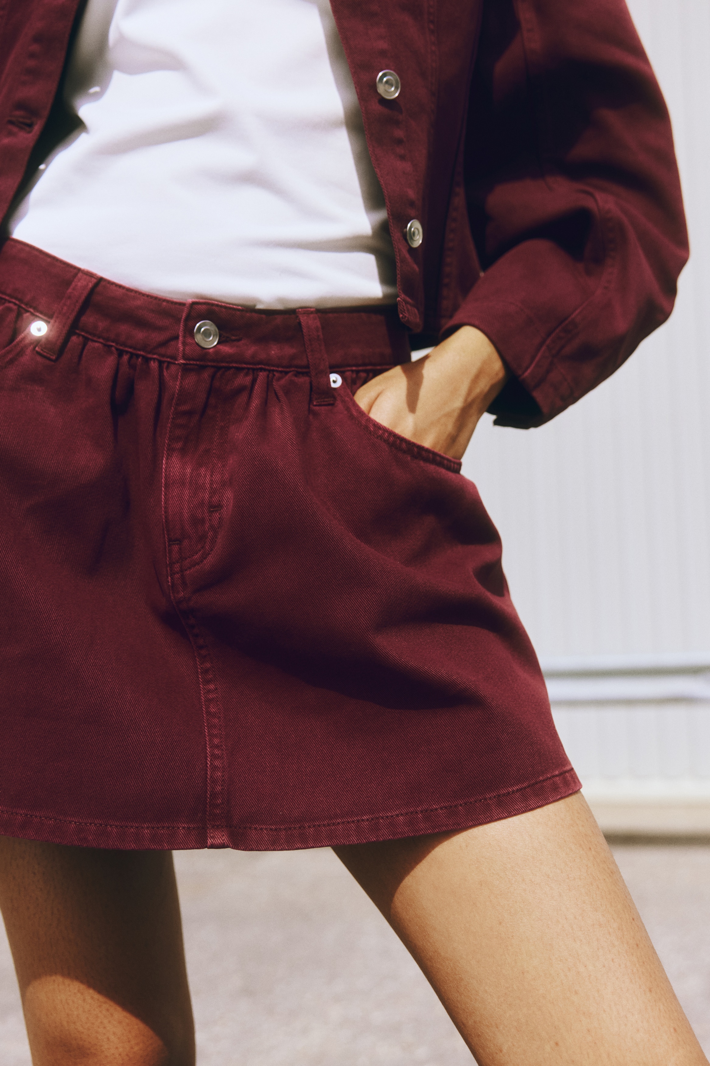 Denim mini skirt