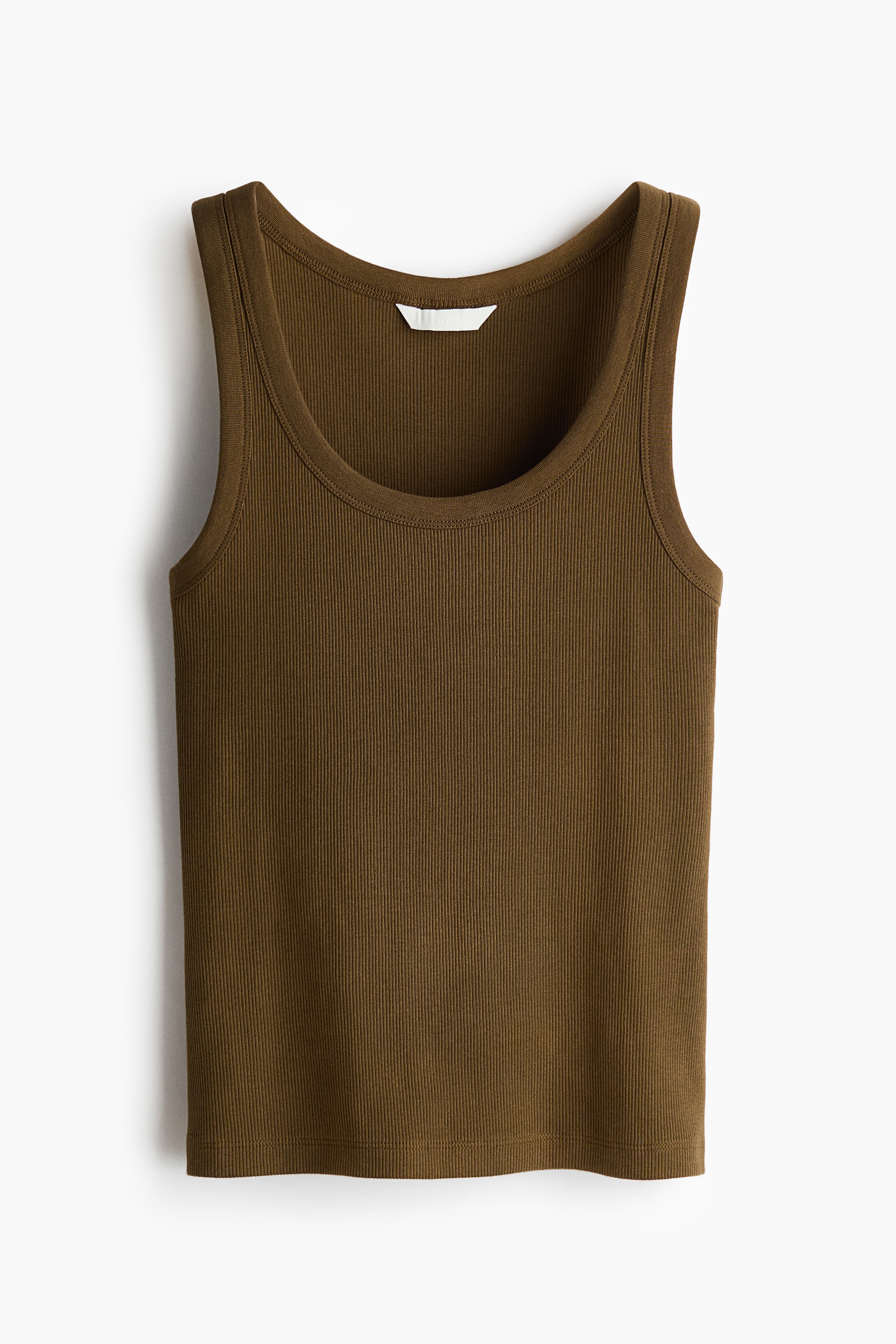 Ribbed vest top - Golden olive/White/Black/Dark brown/Grey marl/Blue/Pink/White/Brown striped/Light dusty pink