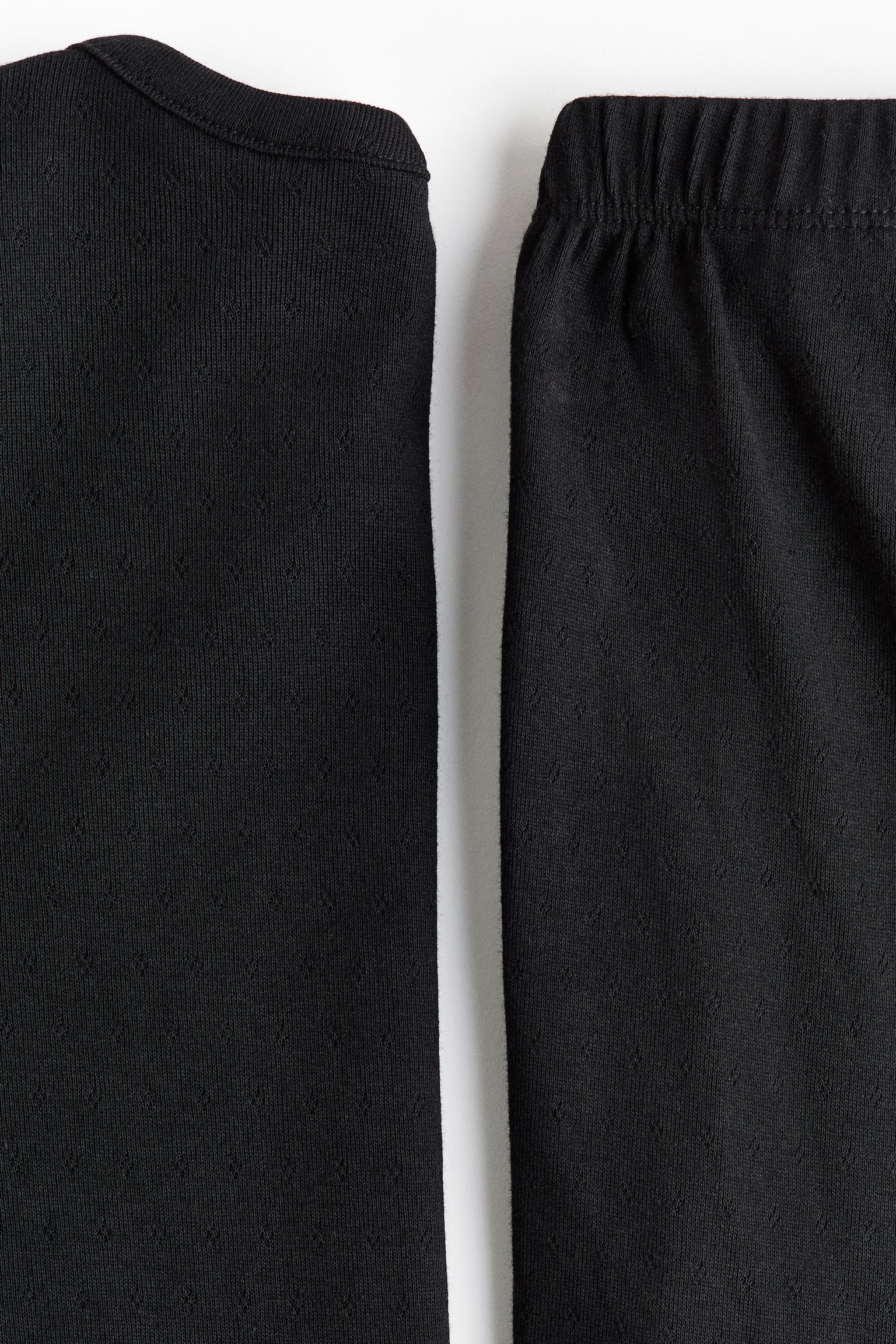 MAMA Pidžama od rupičastog žerseja - Crna/Sivi lapor/cvetni dezen - 3