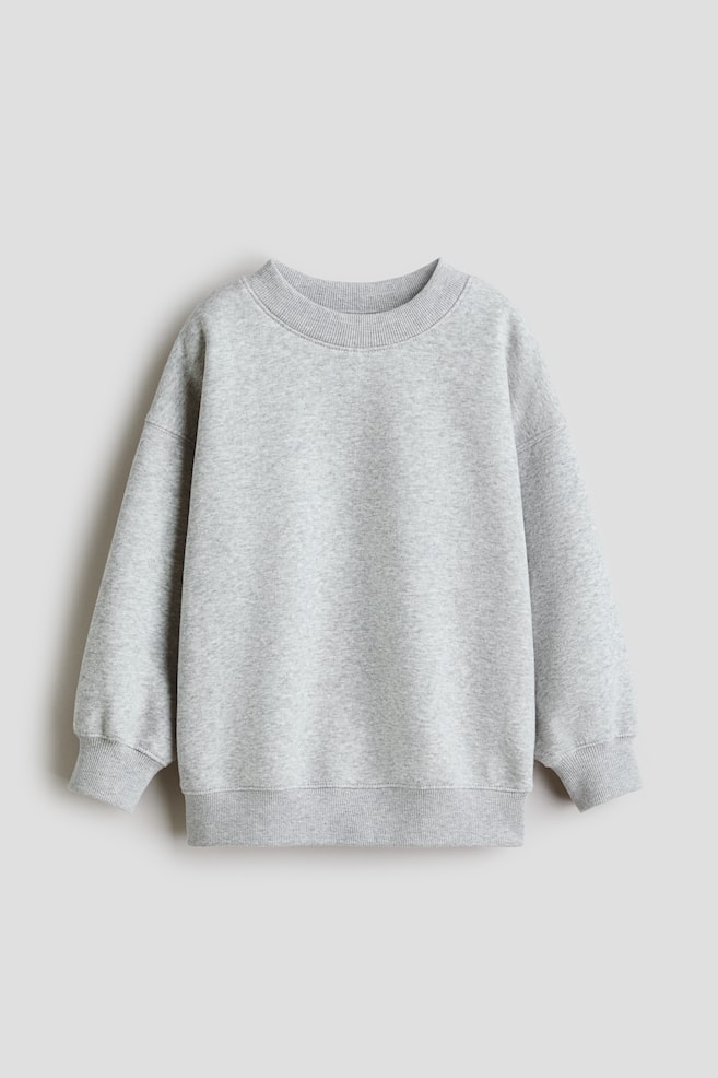 Bluza oversize z meszkiem wewnątrz - Jasnoszary melanż/Jasnoturkusowy/Zakurzony błękit/Jasnoniebieski/Ciemnoszary/Granatowy/Beżowy melanż/Zielony/Jaskrawoniebieski/Jasnoniebieski/Zielony - 1