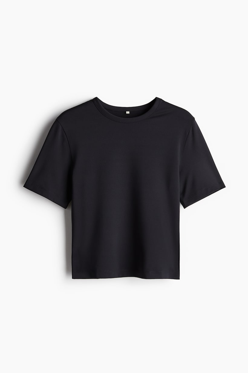 Women's Short Sleeve Chiffon Blouse - Loose Fit V-Neck With Ruffle Sleeves, Business Casual Top (Black, Medium)