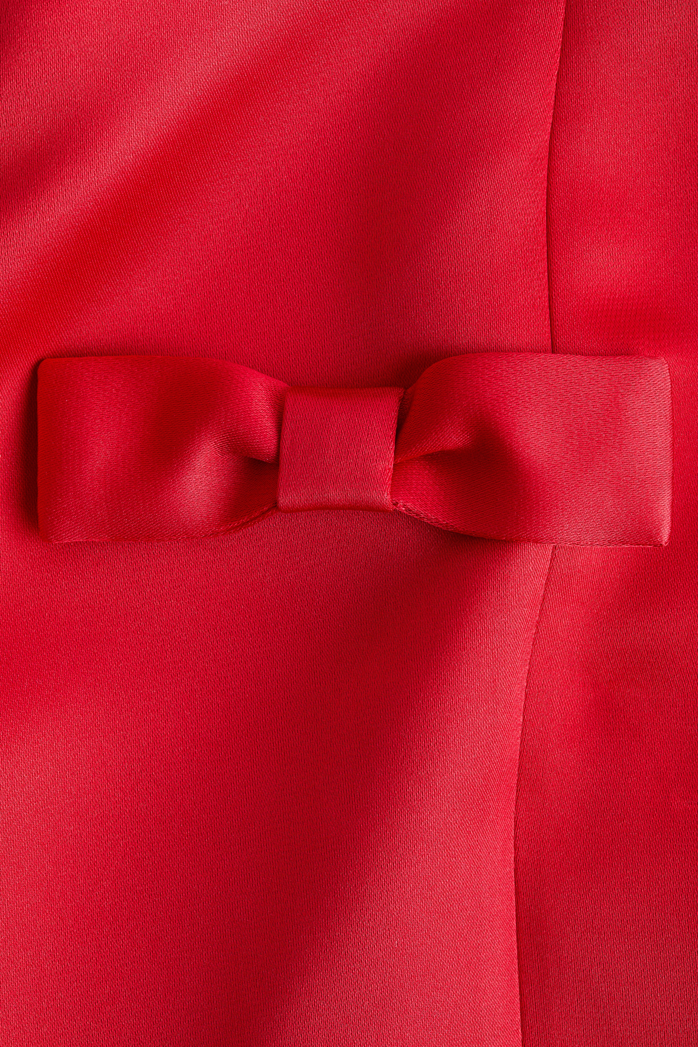 h&m red bow dress Women's Red Bow-detail One-shoulder Dress