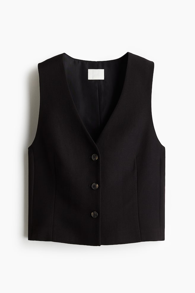 Short Vest - Black/Beige/Cream/striped - 1