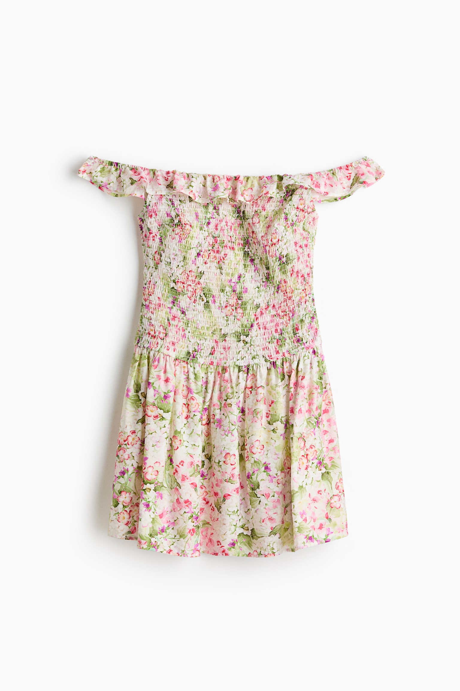 Smocked Off-the-Shoulder Dress