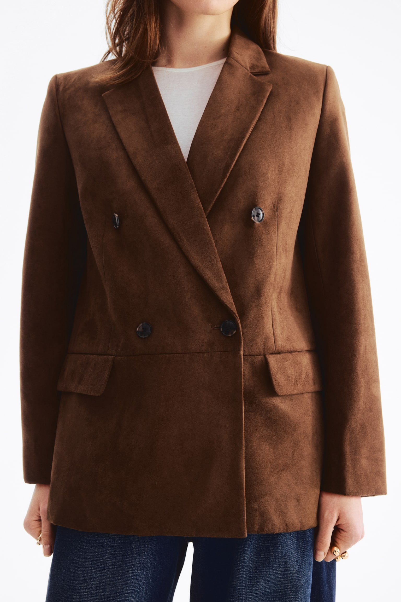 Double-breasted blazer - Brown - 4