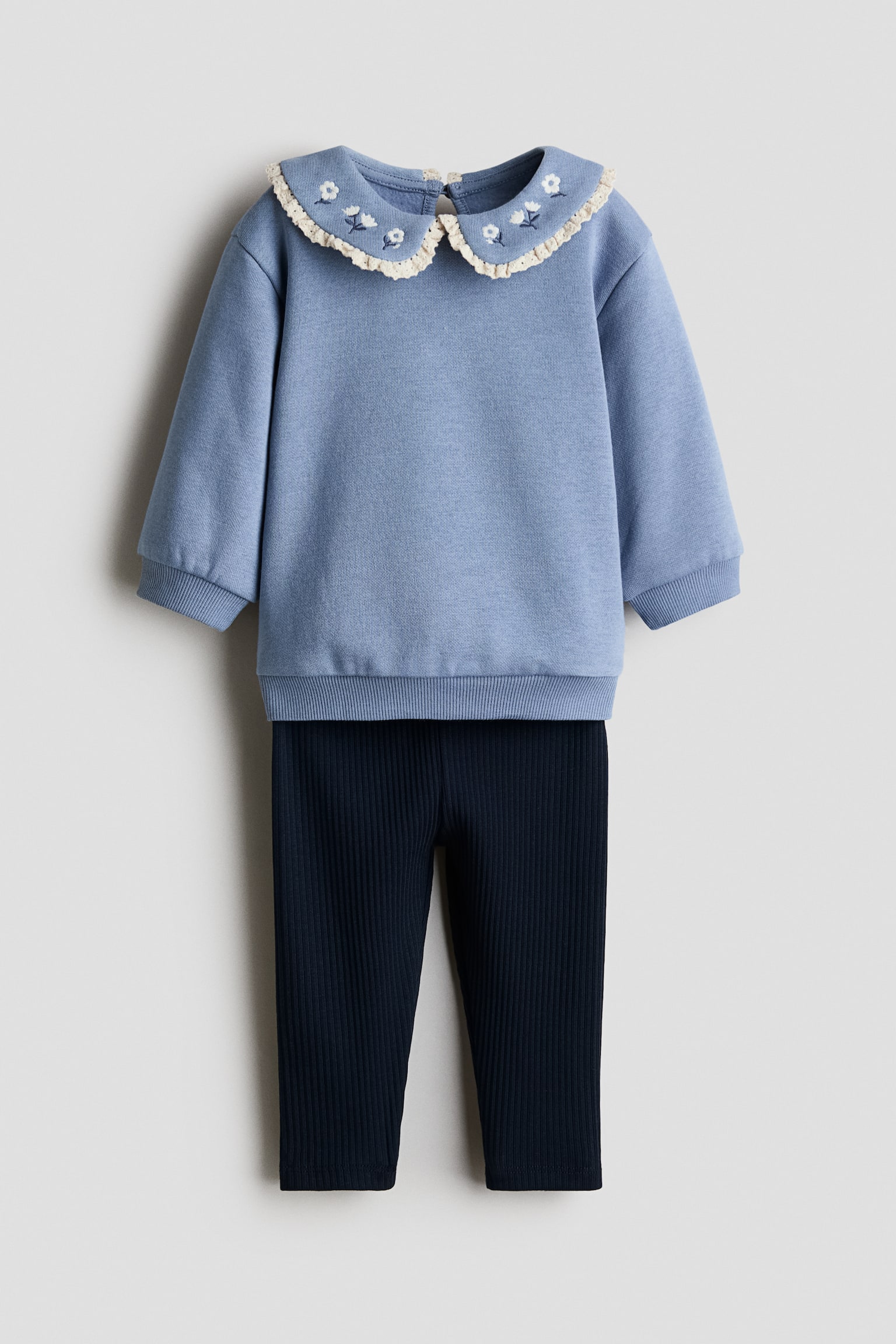2-teiliges Set mit Shirt und Leggings - Helles Mattblau/Marineblau/Kirschen/Hellbeige/Ma Chérie/Hellrosa/Geblümt