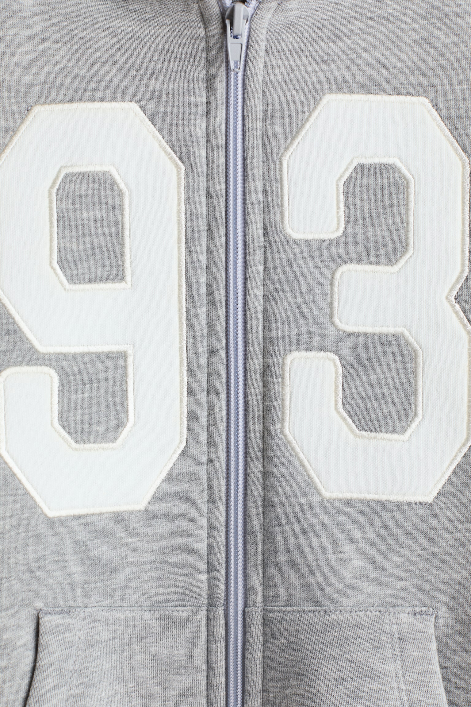 Embroidery-motif zip-through hoodie - Grey marl/93/Cream/Teddy bear/White/New York - 2