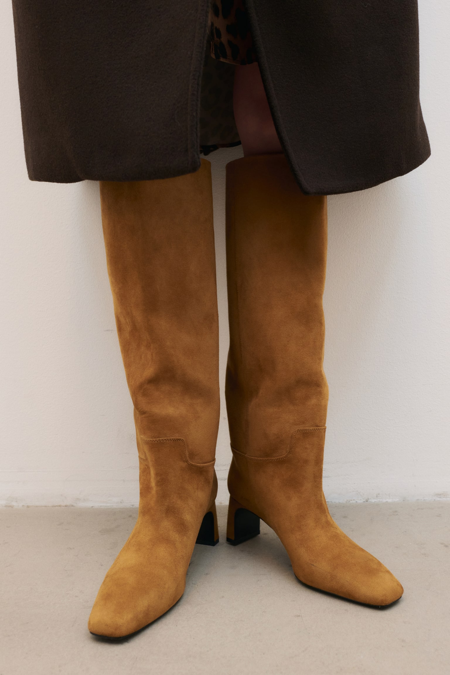 Knee-high boots - Dark beige/Black - 3