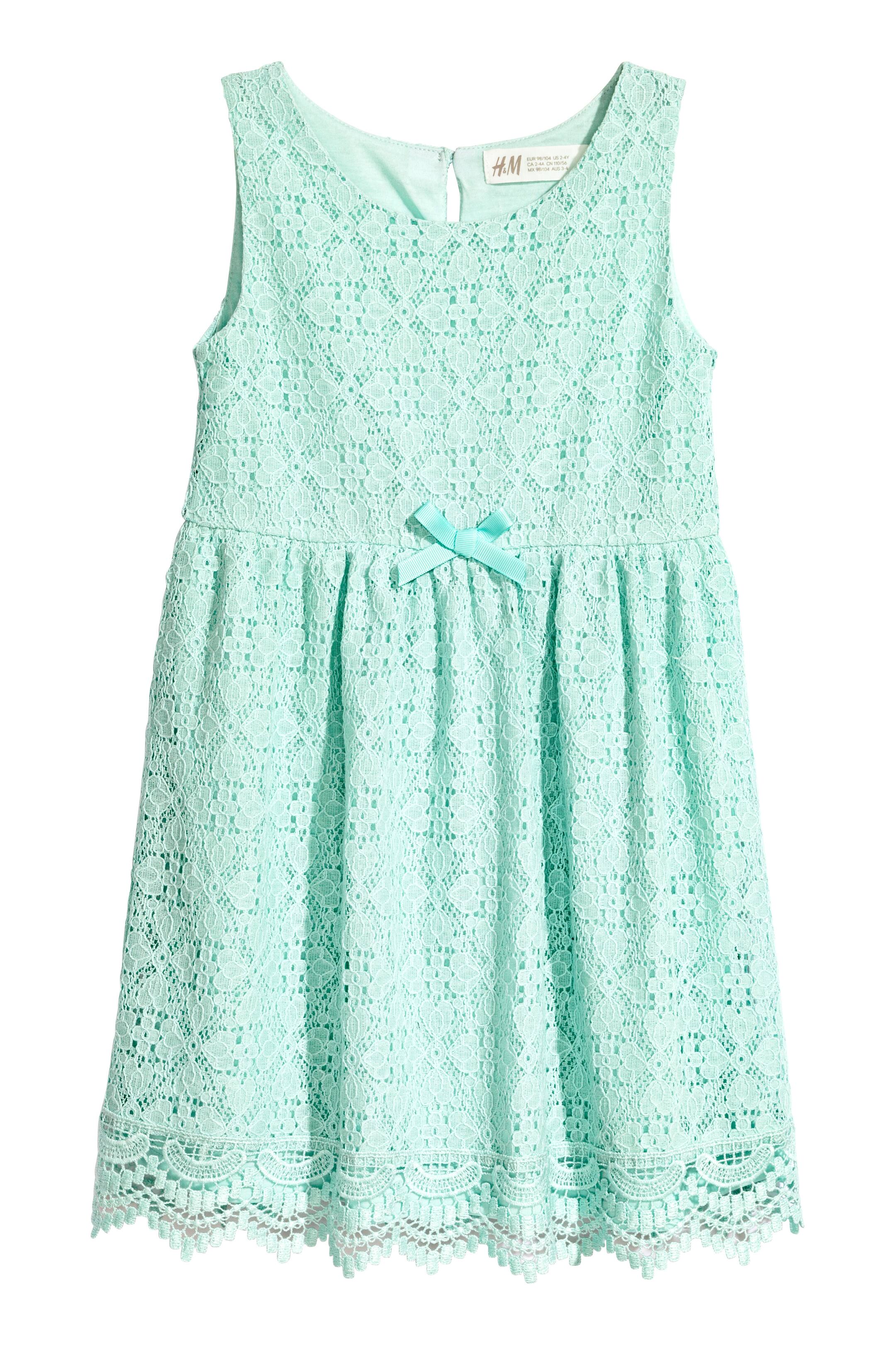 View larger image: Sleeveless lace dress - Mint green - Kids | H&M GB 1