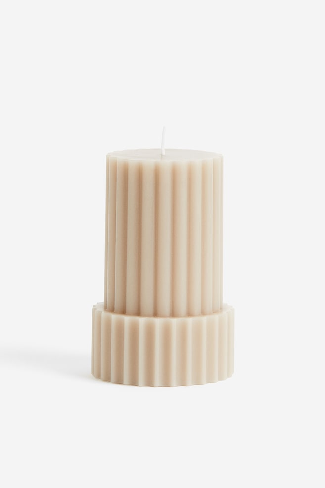 Shaped pillar candle - Light beige/Light pink - 5